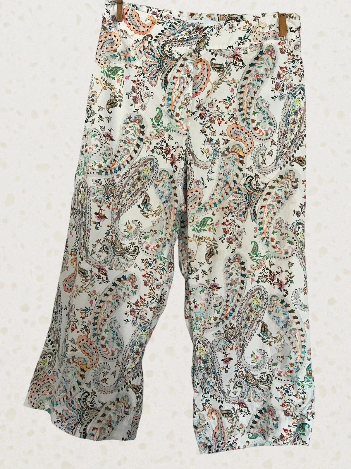 Pedro Del Hierro multi suit paisley print short sleeve blouse and capri pants
