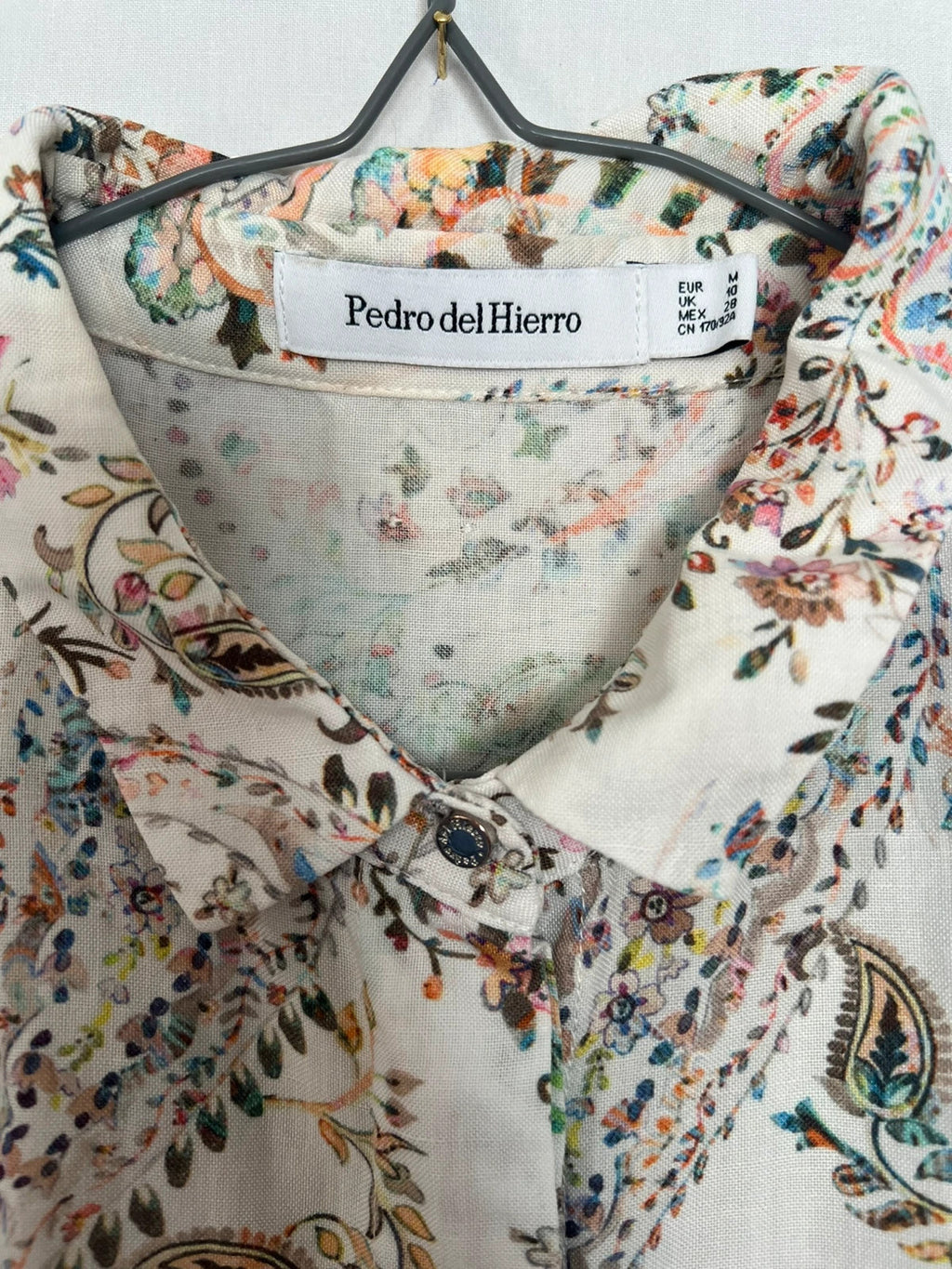 Pedro Del Hierro multi suit paisley print short sleeve blouse and capri pants