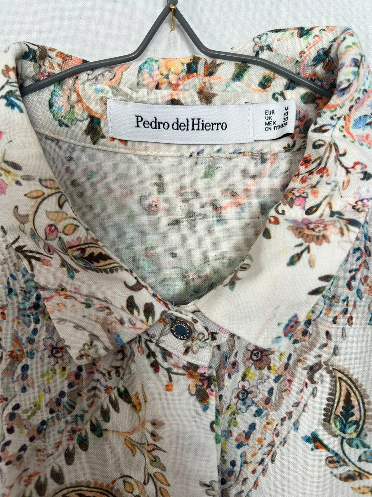 Pedro Del Hierro multi suit paisley print short sleeve blouse and capri pants