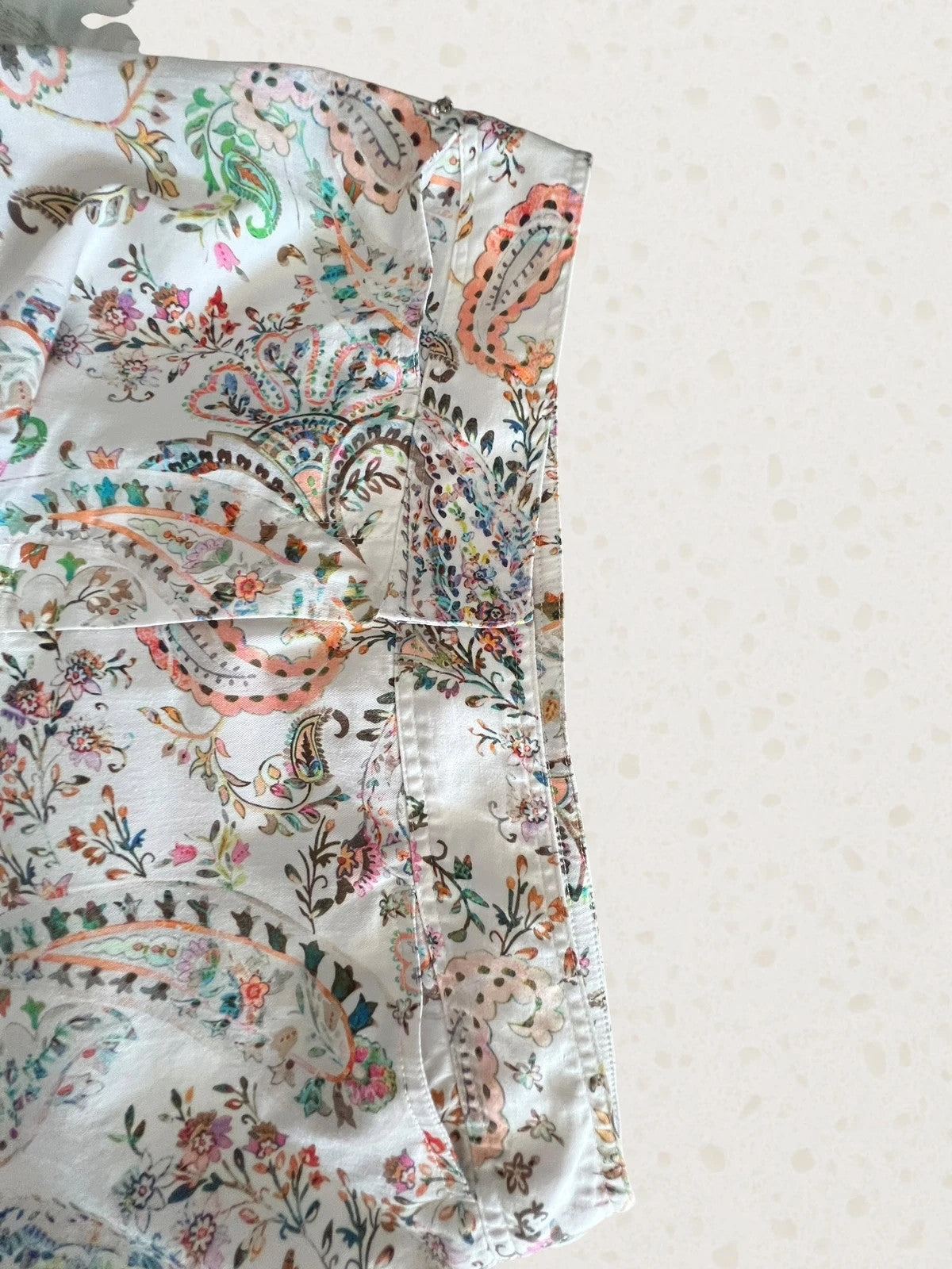 Pedro Del Hierro multi suit paisley print short sleeve blouse and capri pants
