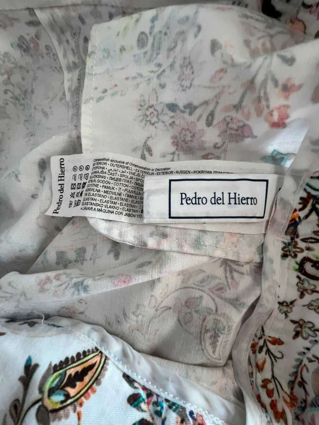 Pedro Del Hierro multi suit paisley print short sleeve blouse and capri pants