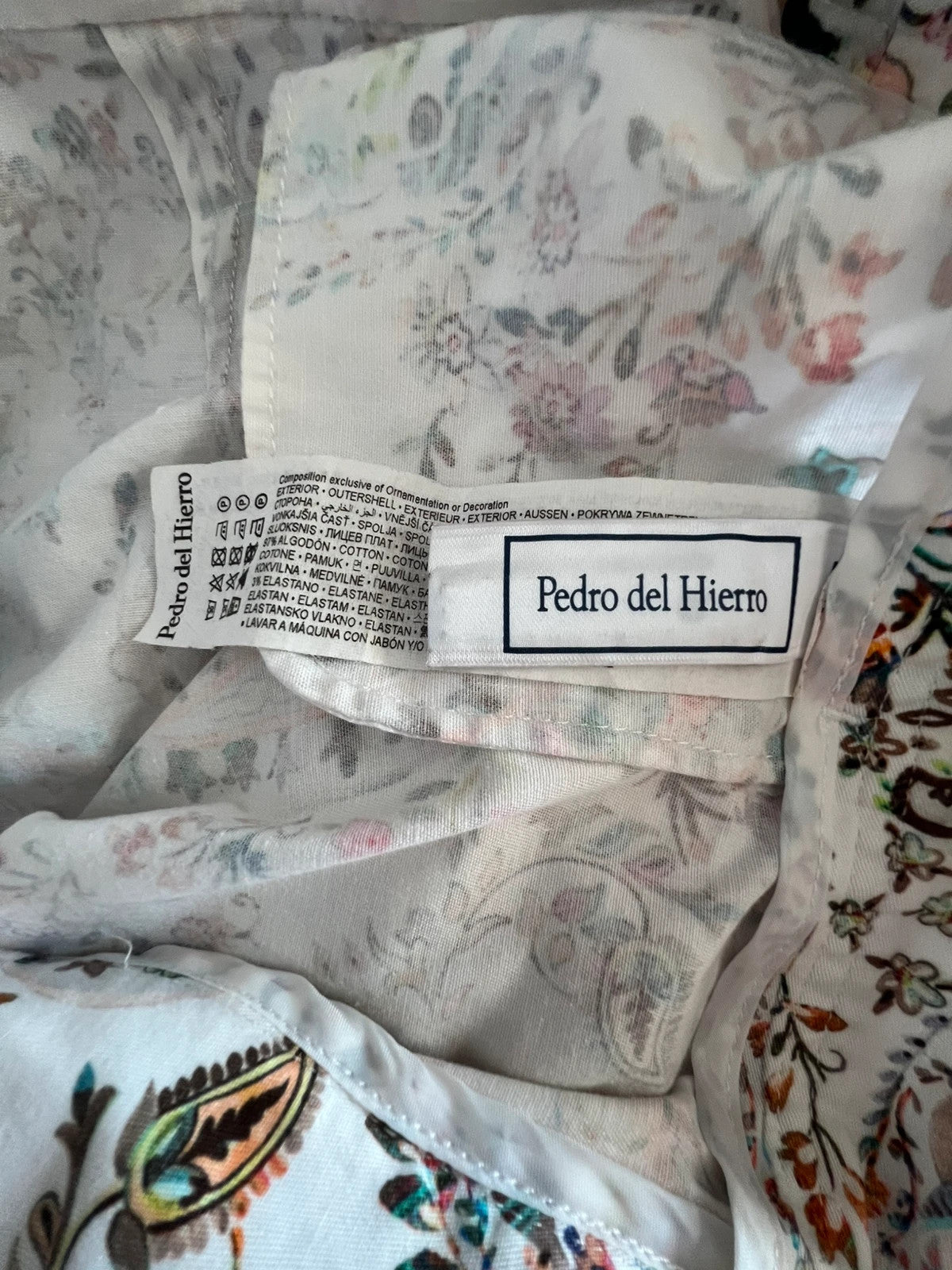Pedro Del Hierro multi suit paisley print short sleeve blouse and capri pants