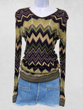 Betty Barclay multicolor sweatshirt geometric zigzag pattern soft viscose fabric