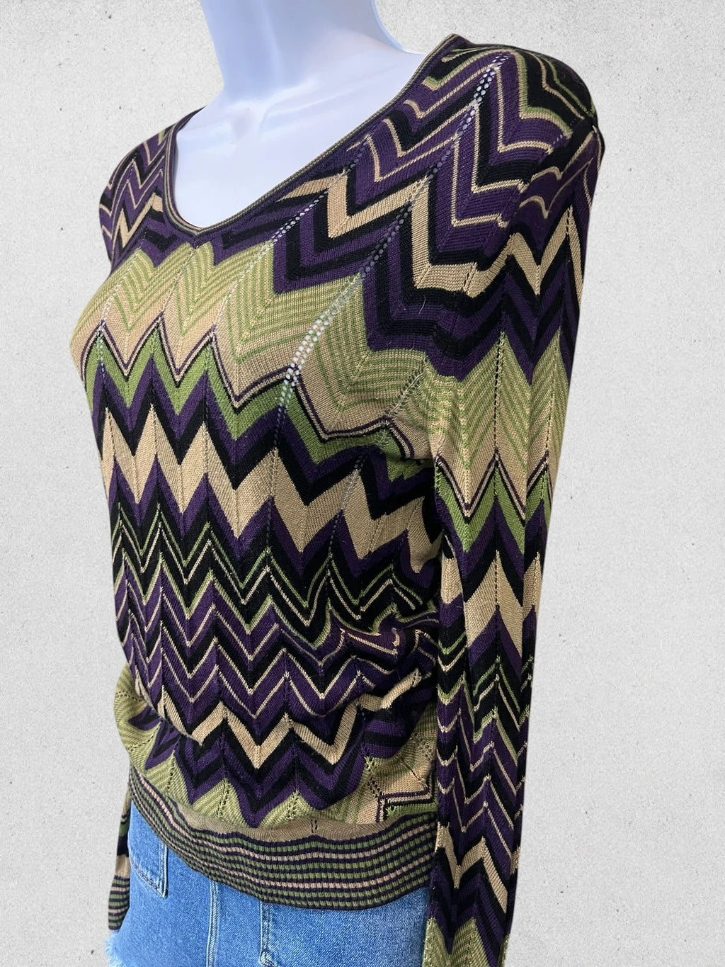 Betty Barclay multicolor sweatshirt geometric zigzag pattern soft viscose fabric