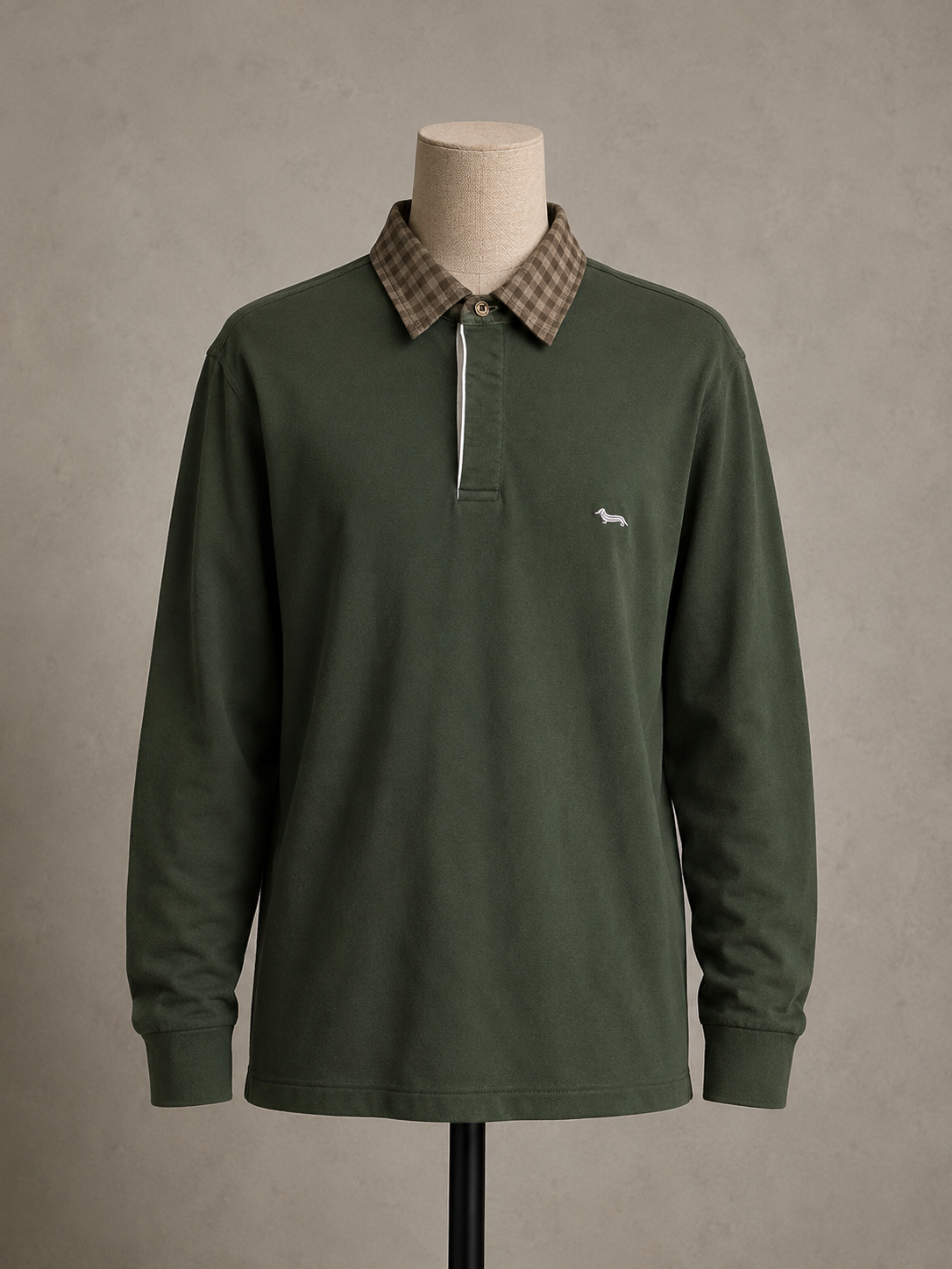 Harmont & Blaine Long Sleeve Polo Shirt Green Narrow Fit L