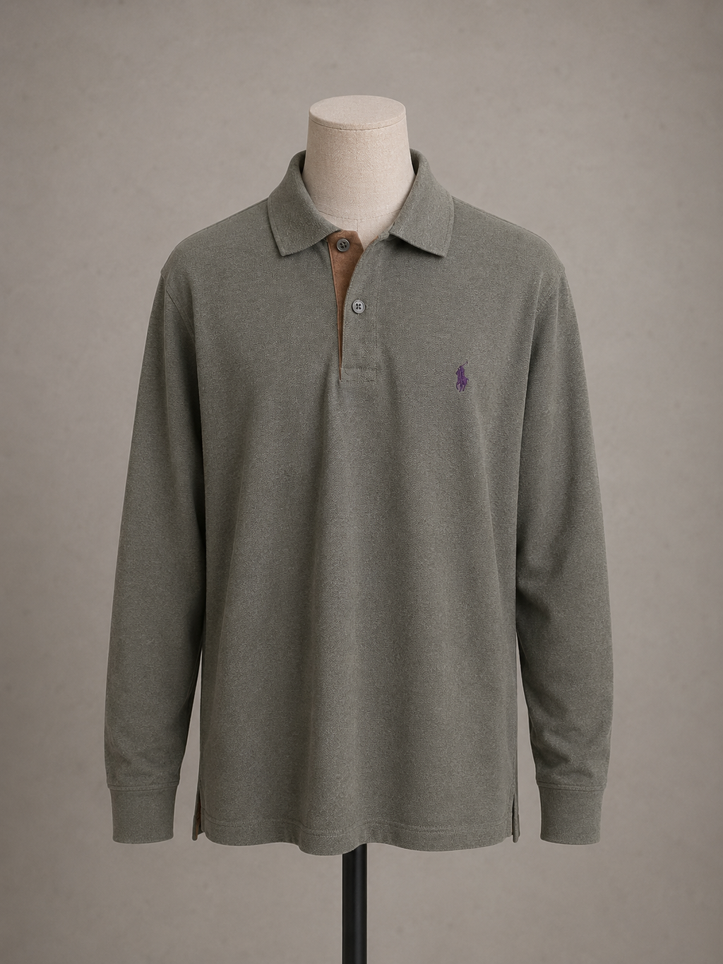 Polo Ralph Lauren Polo Manga Larga Verde Caqui Slim Fit Talla L