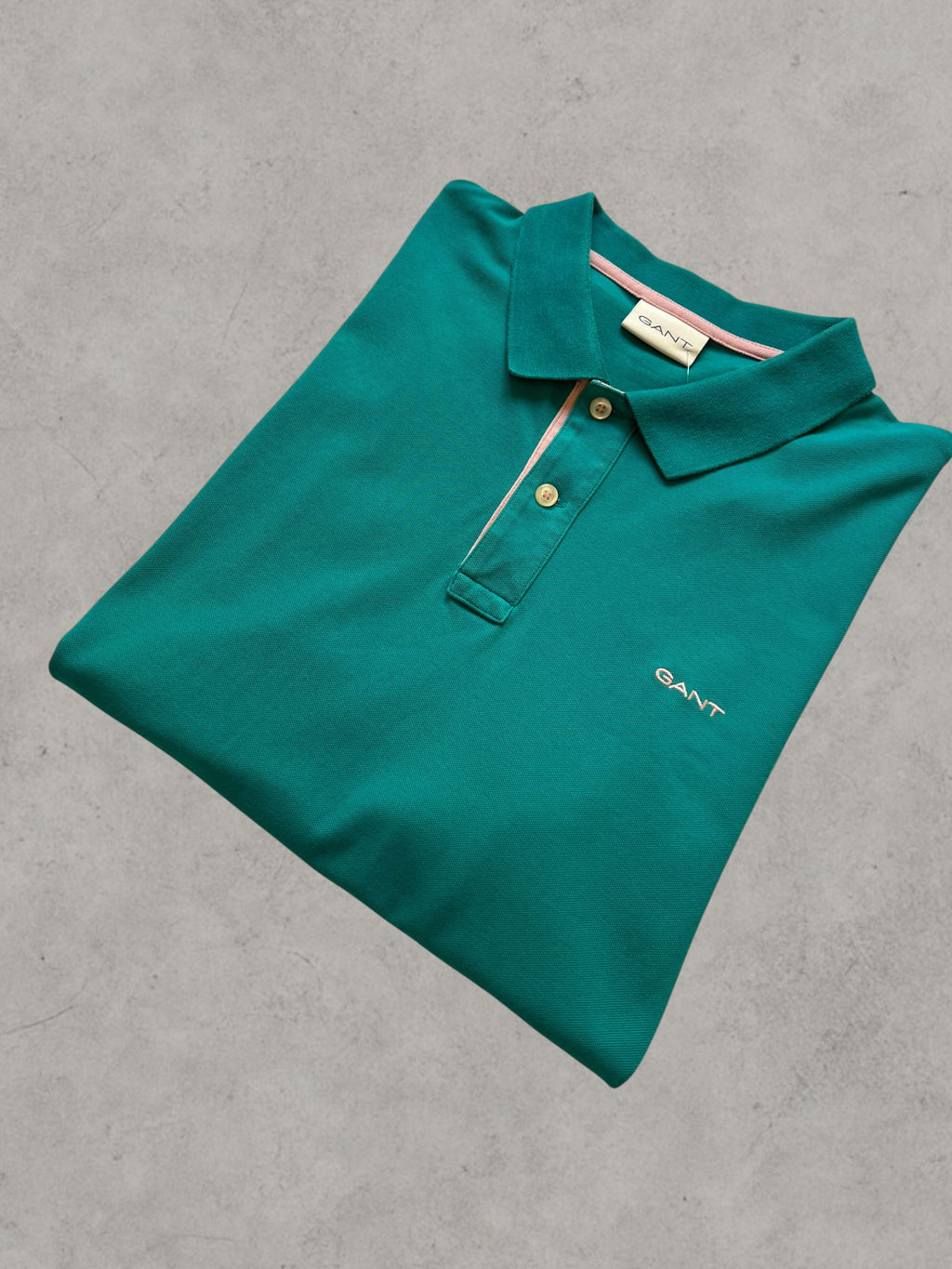 GANT Piqué Polo Shirt Turquoise Green Men’s Size L | Preppy Casual Cotton