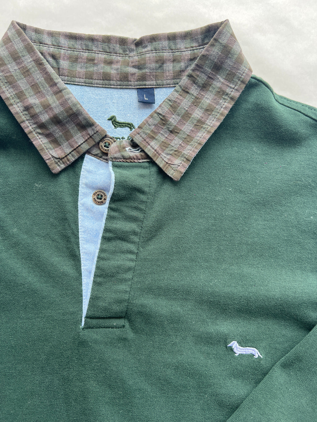 Harmont & Blaine Long Sleeve Polo Shirt Green Narrow Fit L