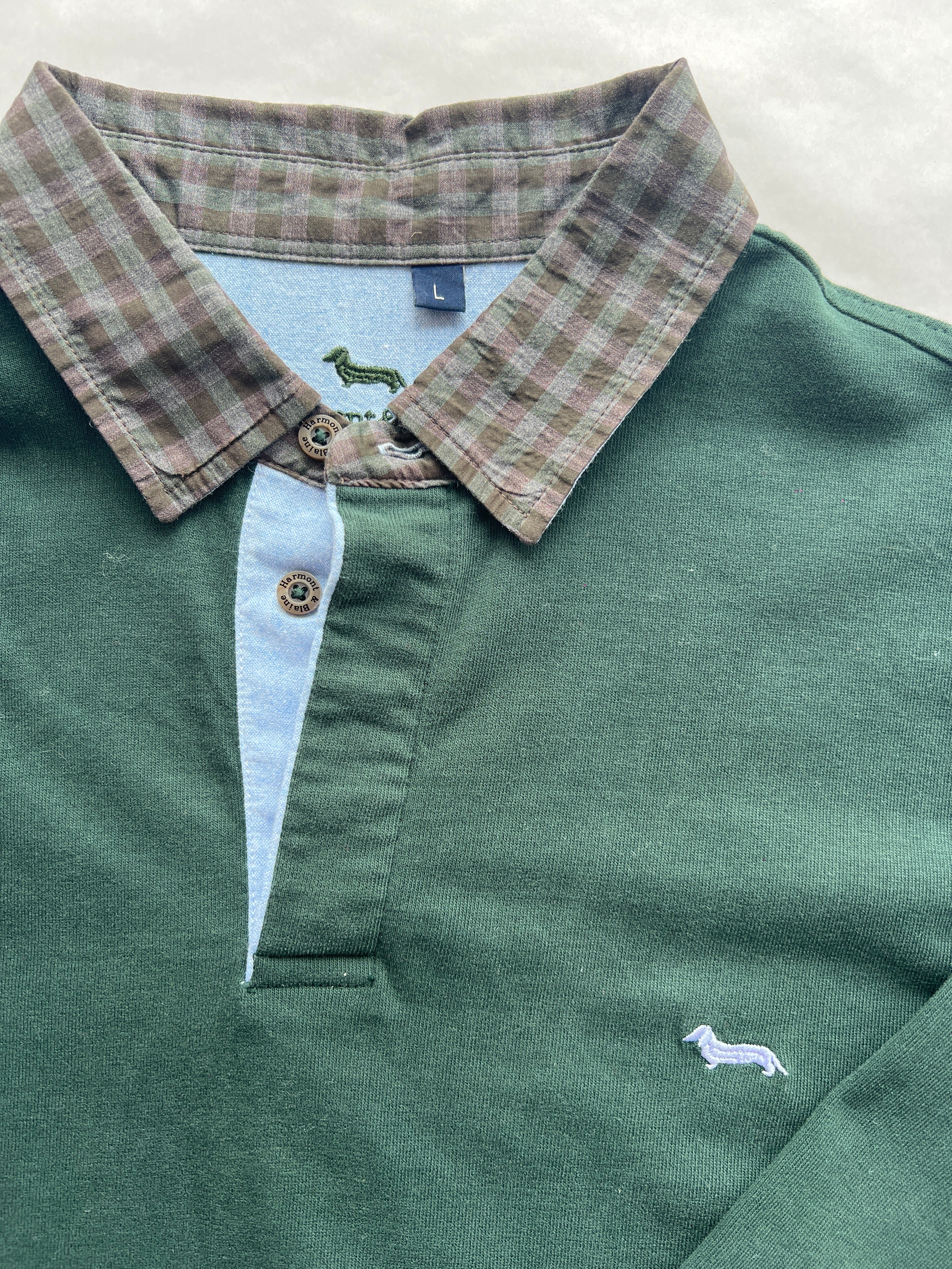 Harmont & Blaine Long Sleeve Polo Shirt Green Narrow Fit L