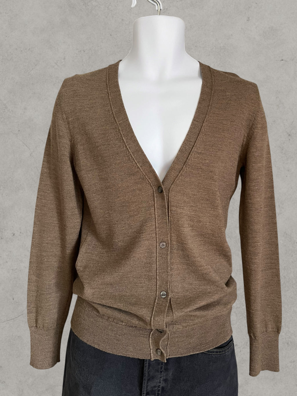 Dolce & Gabbana D&G Wool Cardigan Taupe Brown S – Cardigan en Laine Vintage Made in Italy | Gilet Homme Luxe