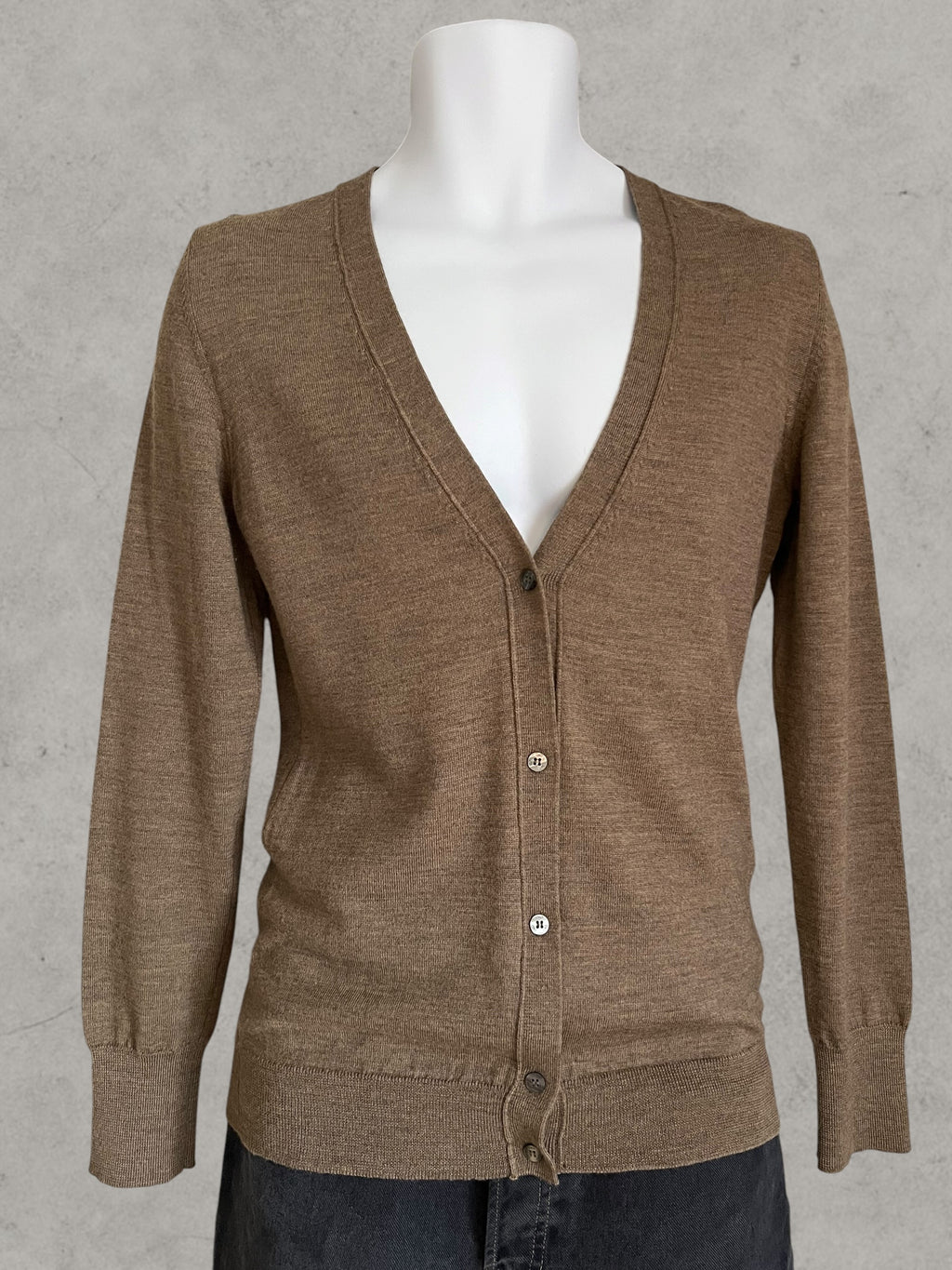 Dolce & Gabbana D&G Wool Cardigan Taupe Brown S – Cardigan en Laine Vintage Made in Italy | Gilet Homme Luxe