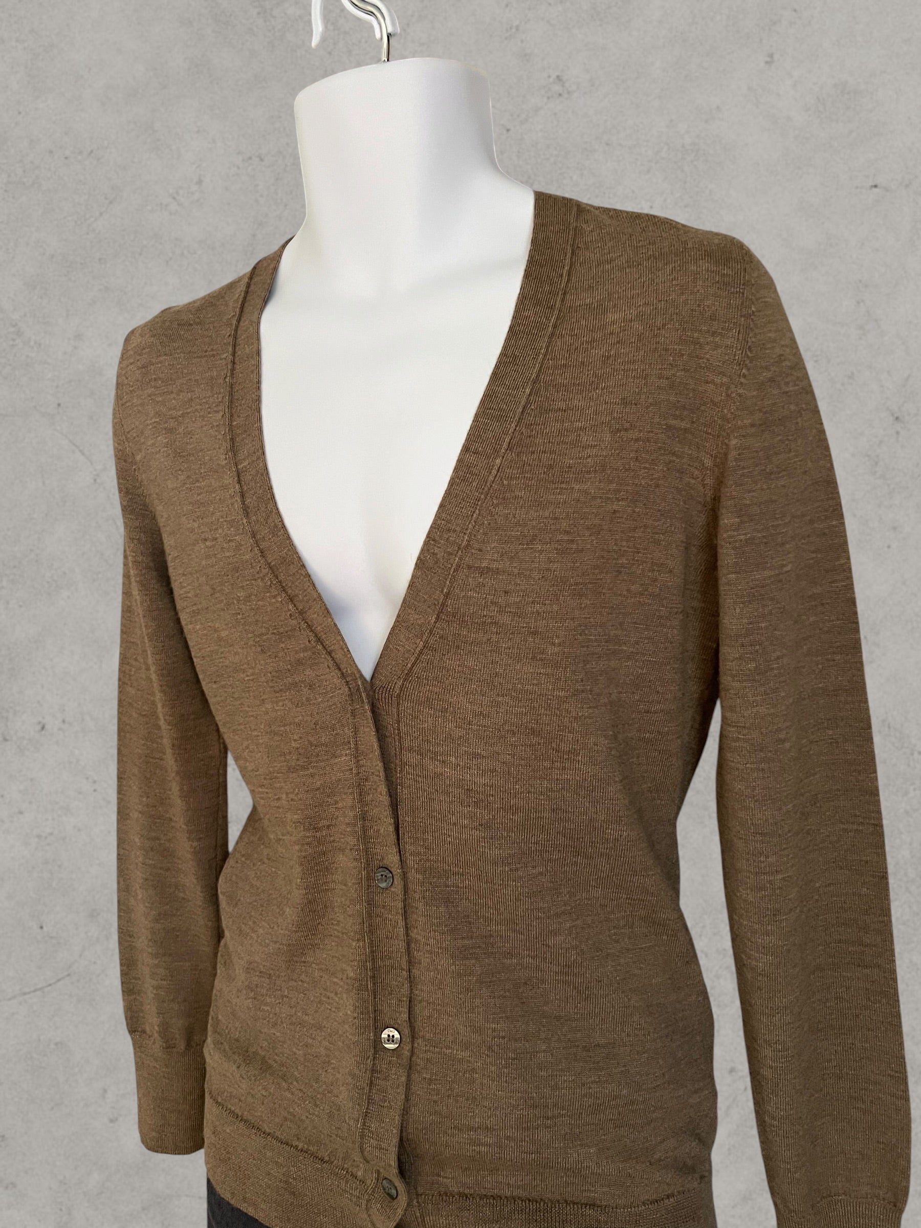 Dolce & Gabbana D&G Wool Cardigan Taupe Brown S – Cardigan en Laine Vintage Made in Italy | Gilet Homme Luxe