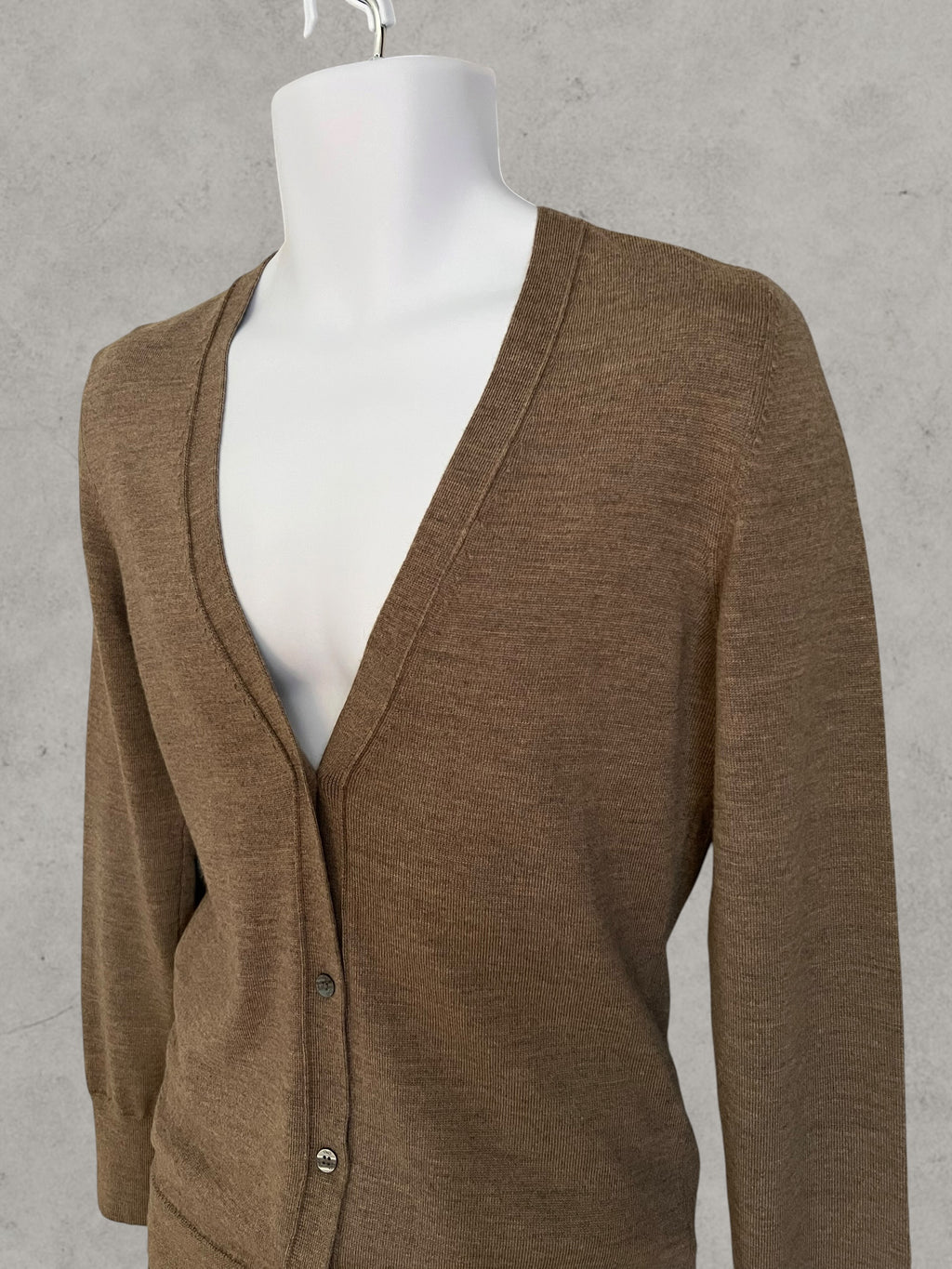 Dolce & Gabbana D&G Wool Cardigan Taupe Brown S – Cardigan en Laine Vintage Made in Italy | Gilet Homme Luxe