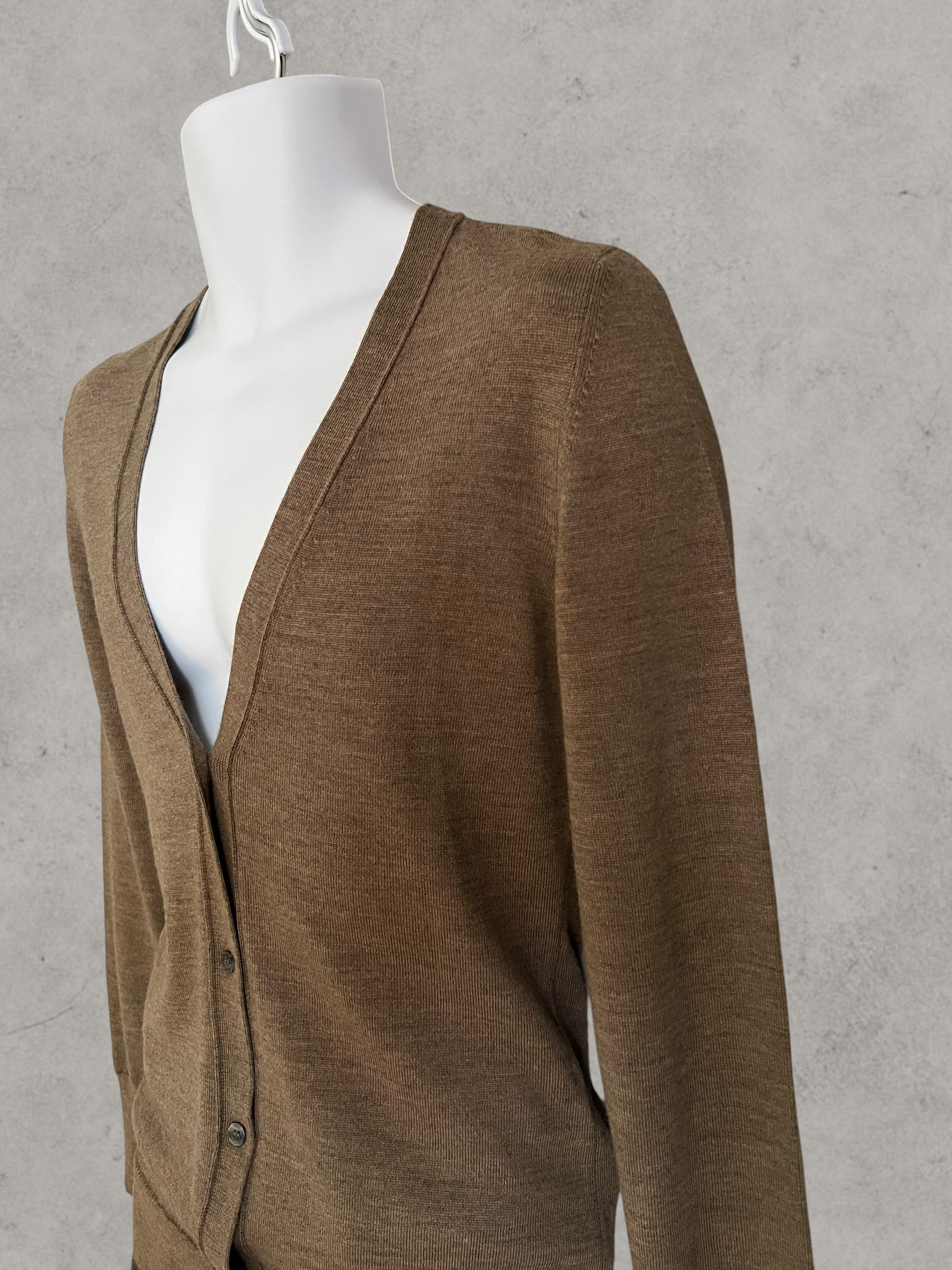 Dolce & Gabbana D&G Wool Cardigan Taupe Brown S – Cardigan en Laine Vintage Made in Italy | Gilet Homme Luxe