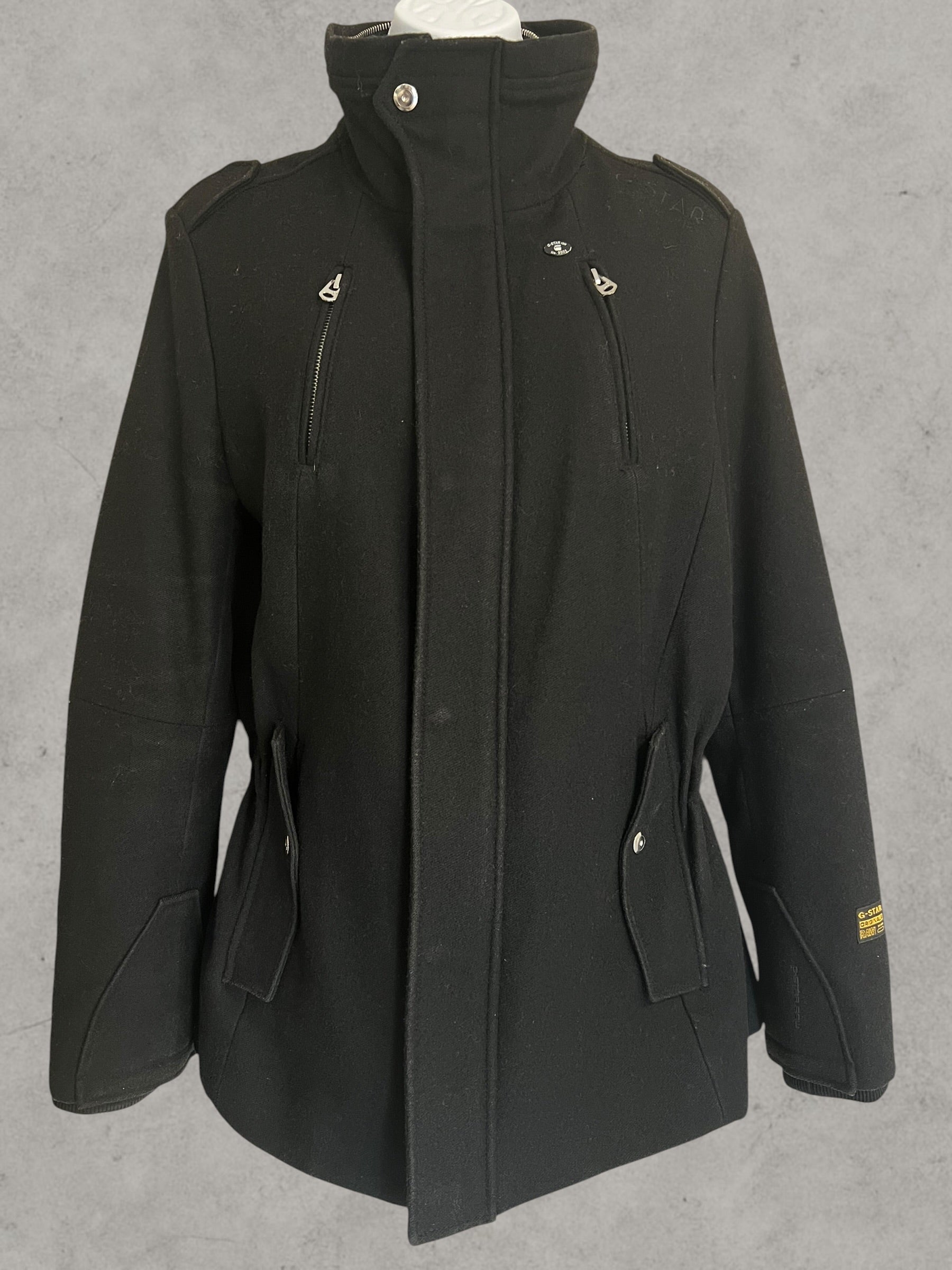 G-Star RAW Hooded Wool Jacket Mujer M Negra | Veste en laine femme noire M