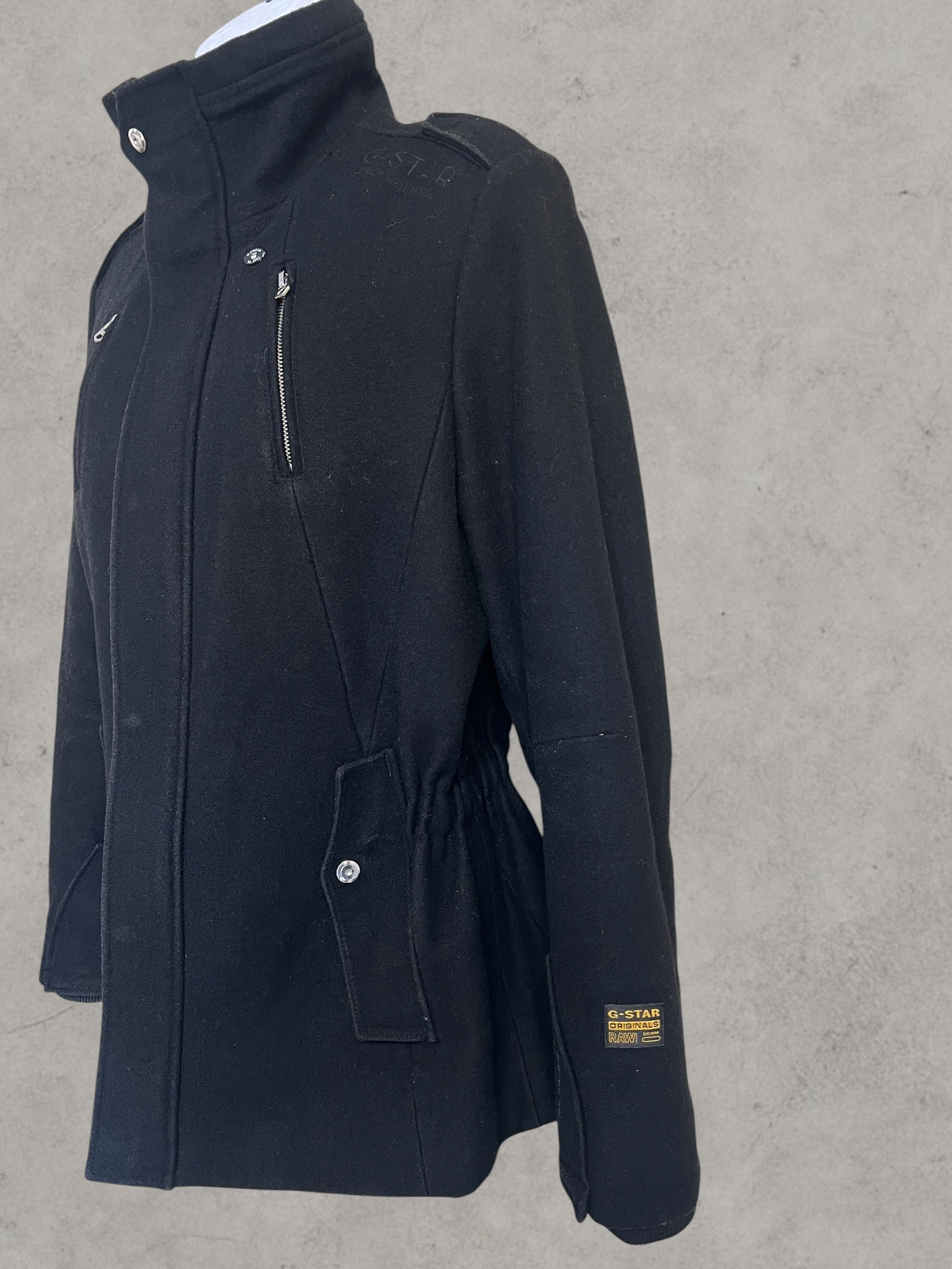 G-Star RAW Hooded Wool Jacket Mujer M Negra | Veste en laine femme noire M