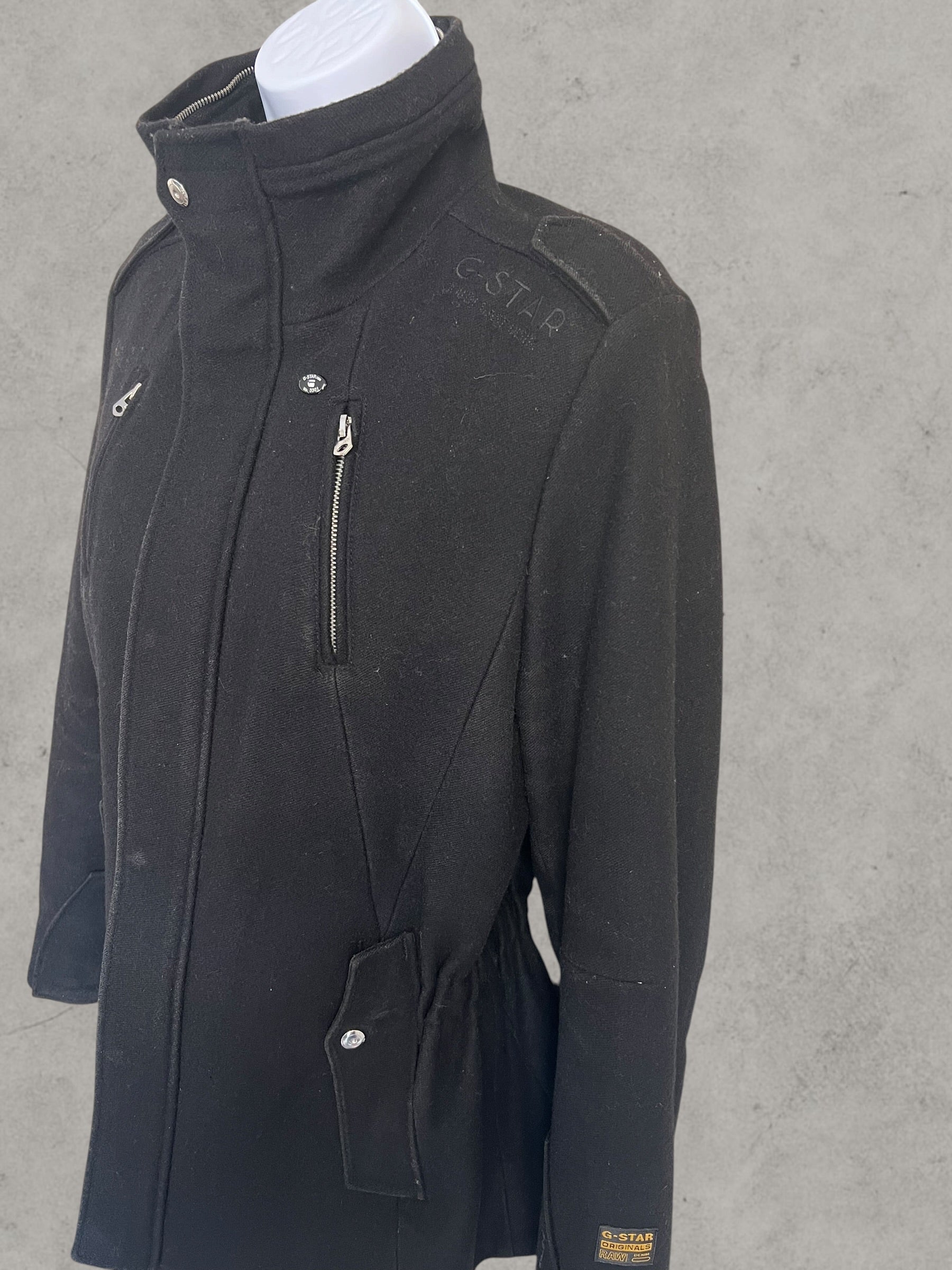 G-Star RAW Hooded Wool Jacket Mujer M Negra | Veste en laine femme noire M