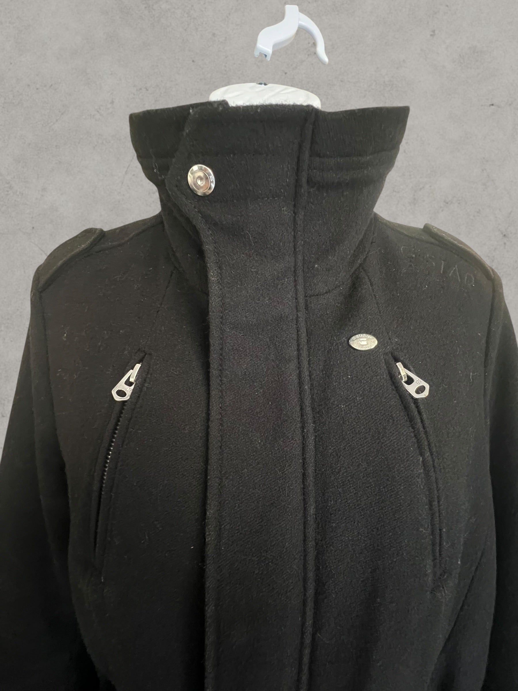 G-Star RAW Hooded Wool Jacket Mujer M Negra | Veste en laine femme noire M