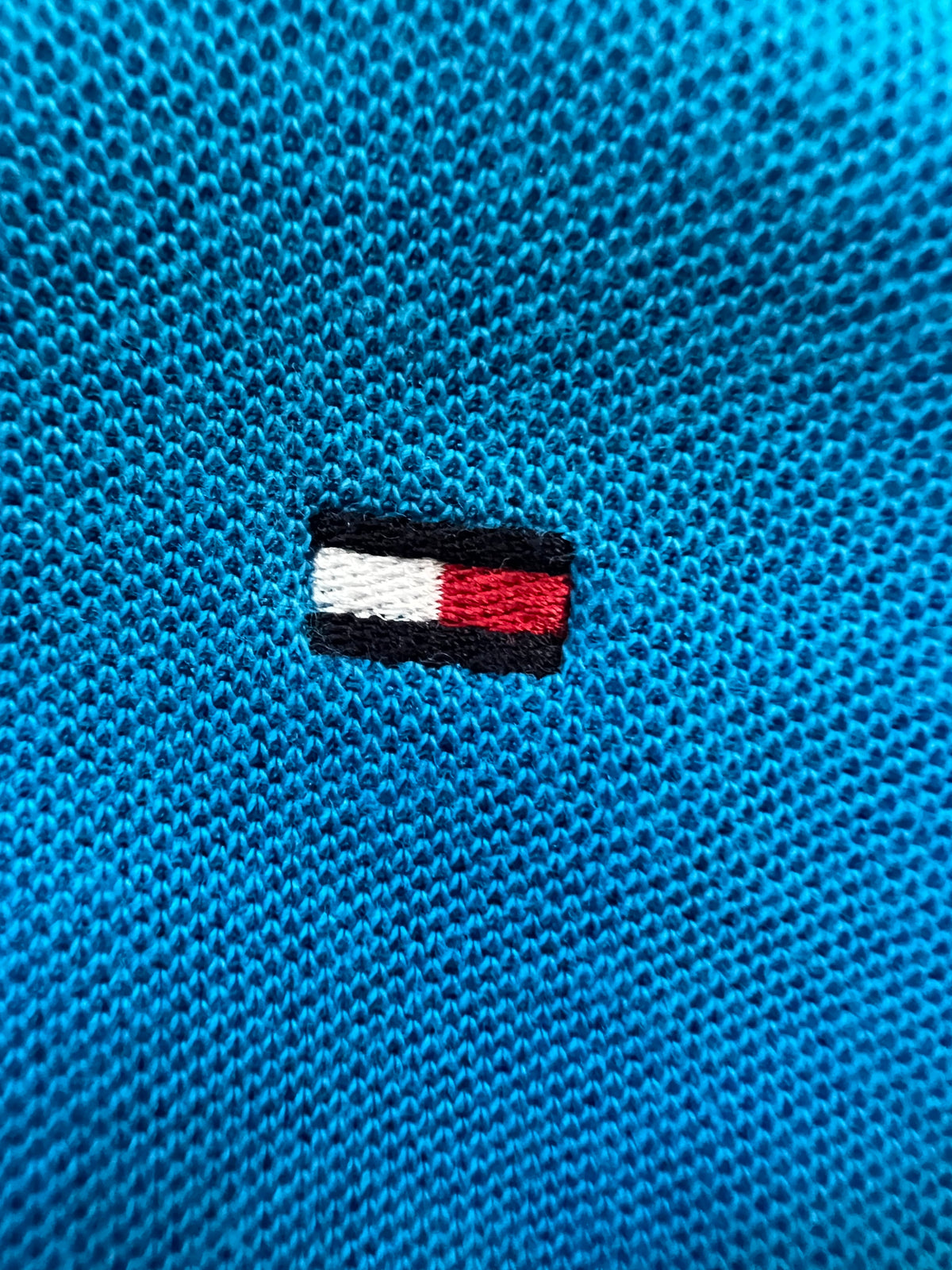 Tommy Hilfiger Men’s Polo Shirt Blue Cotton Flag Logo Size M