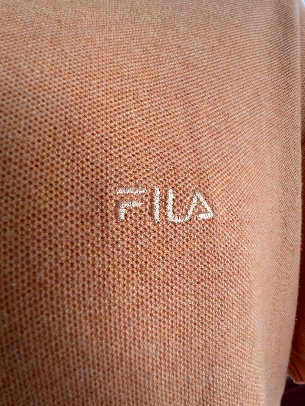 FILA Vintage Men’s Polo Shirt Peach 100% Cotton Size M