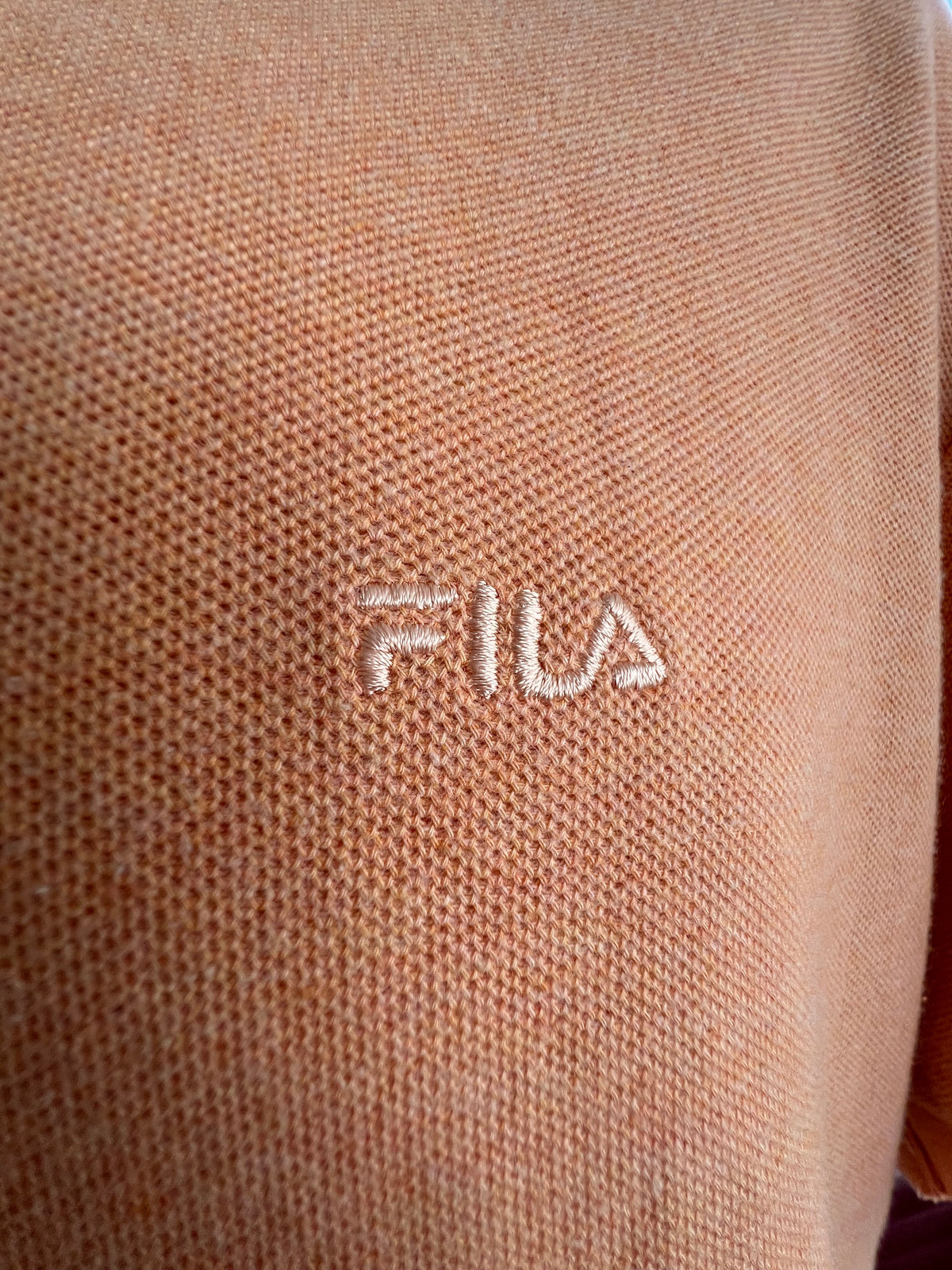 FILA Vintage Men’s Polo Shirt Peach 100% Cotton Size M