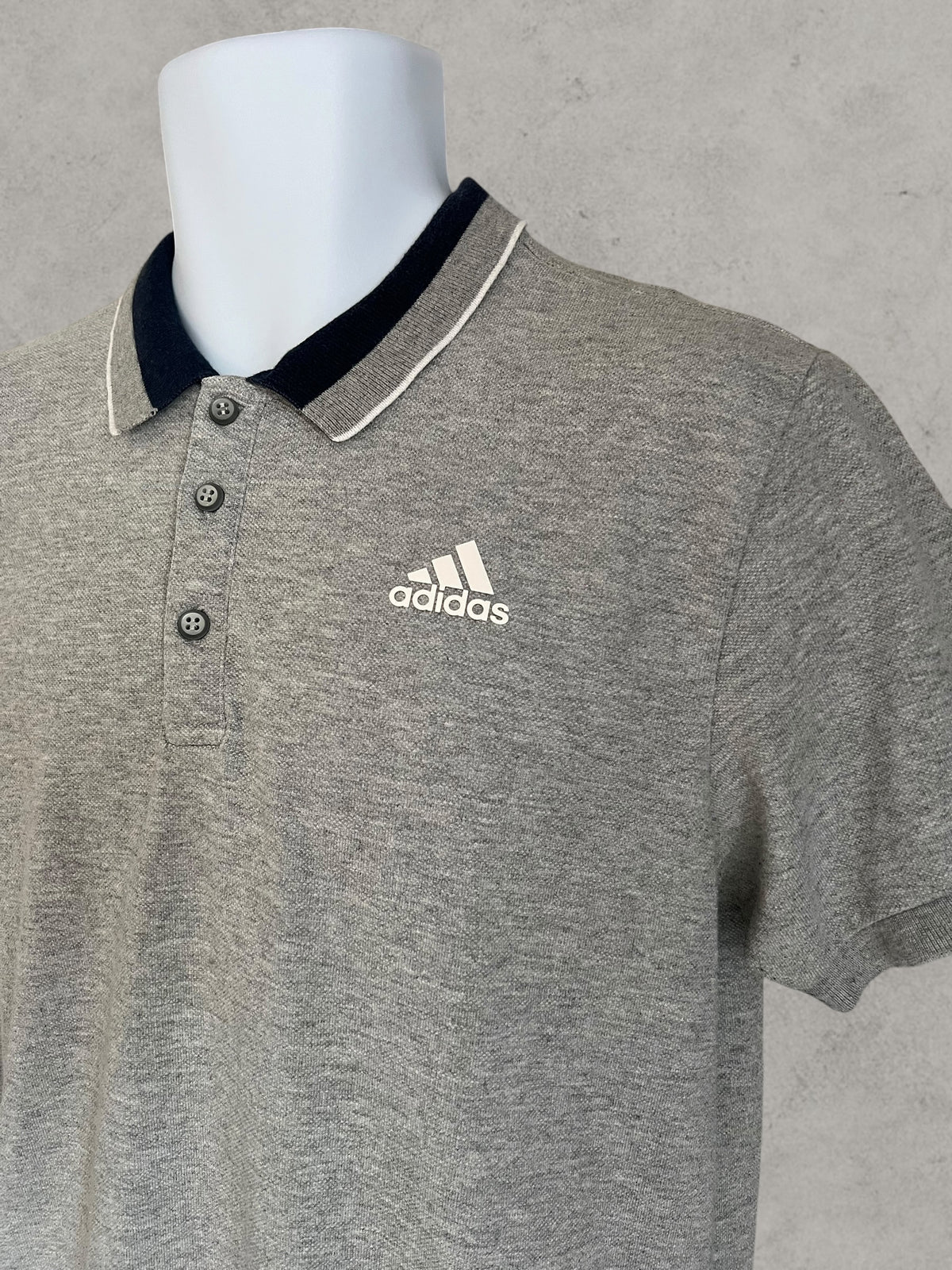 Adidas Climalite Sport Essentials Polo Shirt Grey Men’s Size M