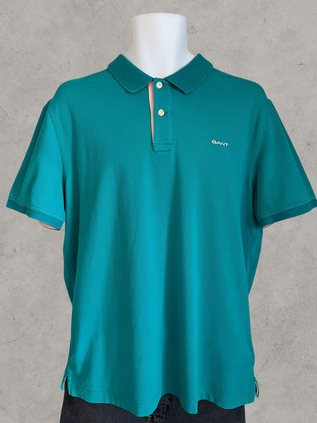 GANT Piqué Polo Shirt Turquoise Green Men’s Size L | Preppy Casual Cotton