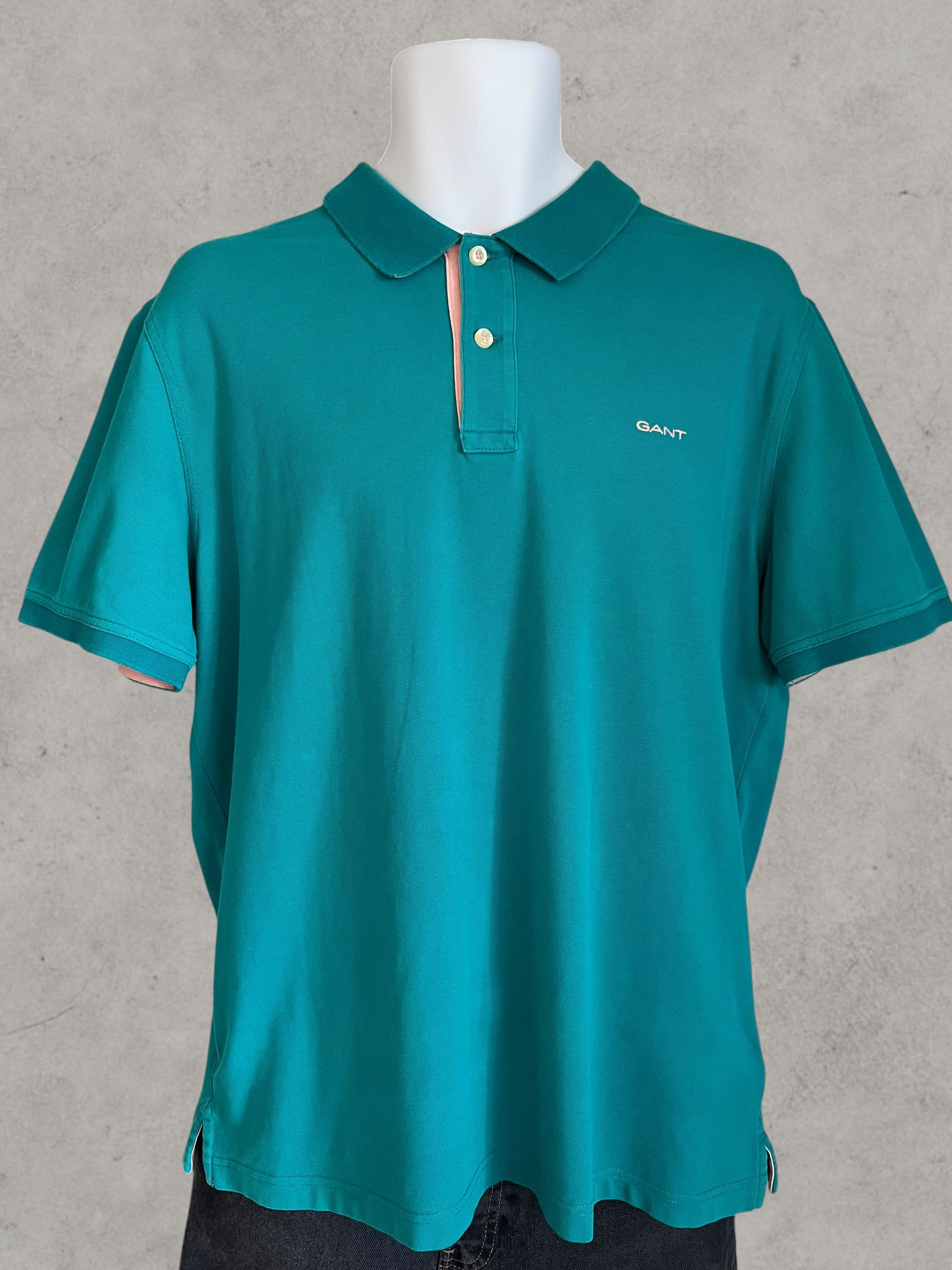 GANT Piqué Polo Shirt Turquoise Green Men’s Size L | Preppy Casual Cotton
