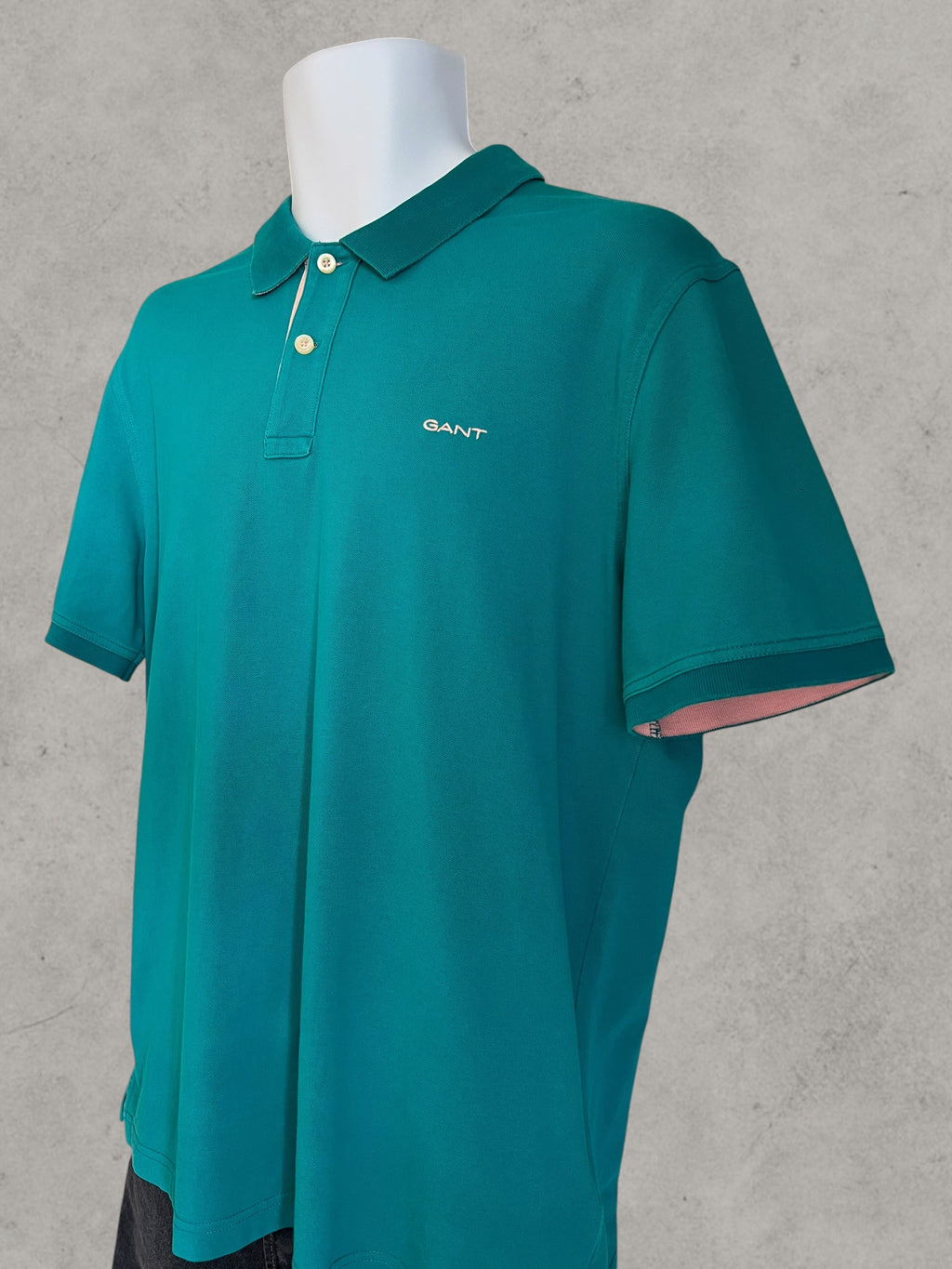 GANT Piqué Polo Shirt Turquoise Green Men’s Size L | Preppy Casual Cotton