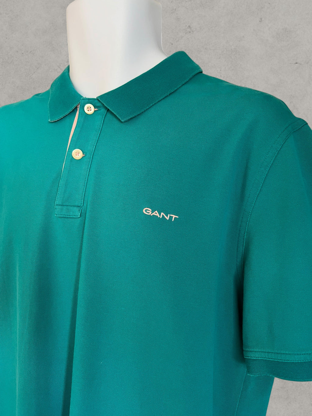 GANT Piqué Polo Shirt Turquoise Green Men’s Size L | Preppy Casual Cotton