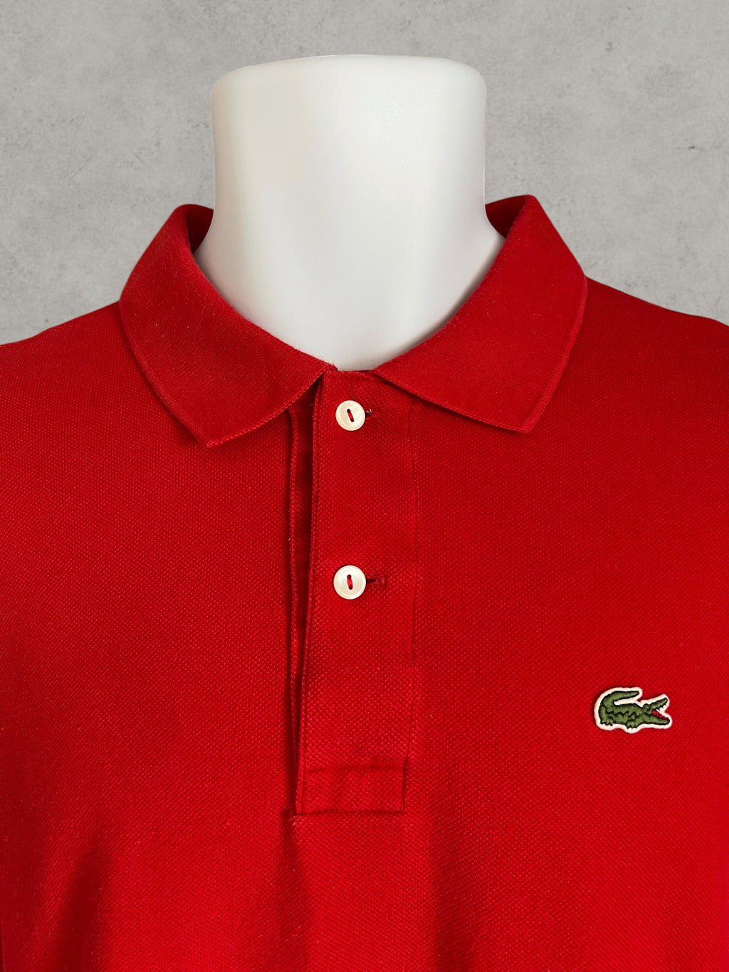 Lacoste Vintage Men’s Polo Shirt Red 100% Cotton Size 3 (M)