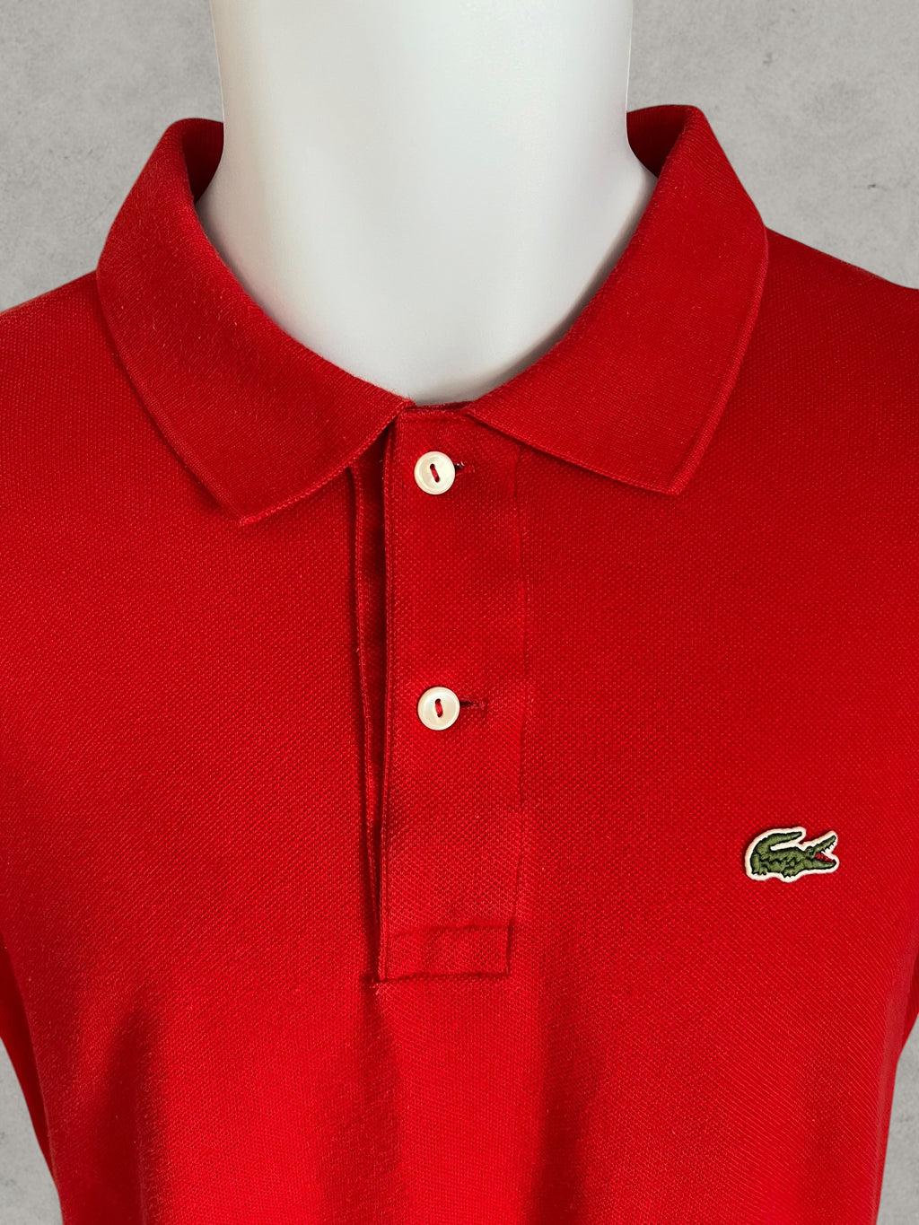 Lacoste Vintage Men’s Polo Shirt Red 100% Cotton Size 3 (M)