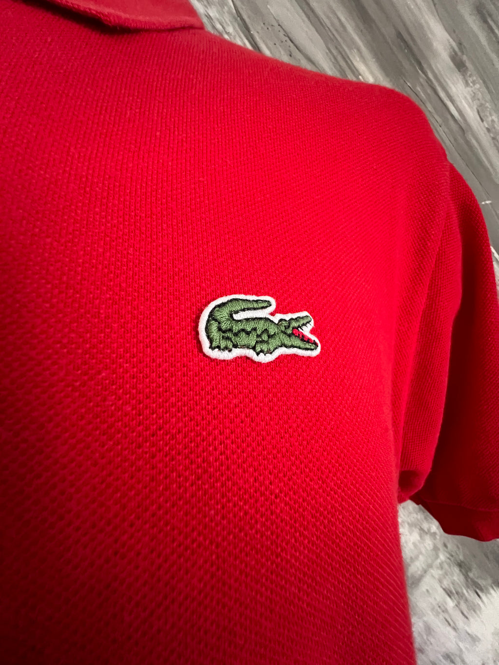 Lacoste Vintage Men’s Polo Shirt Red 100% Cotton Size 3 (M)