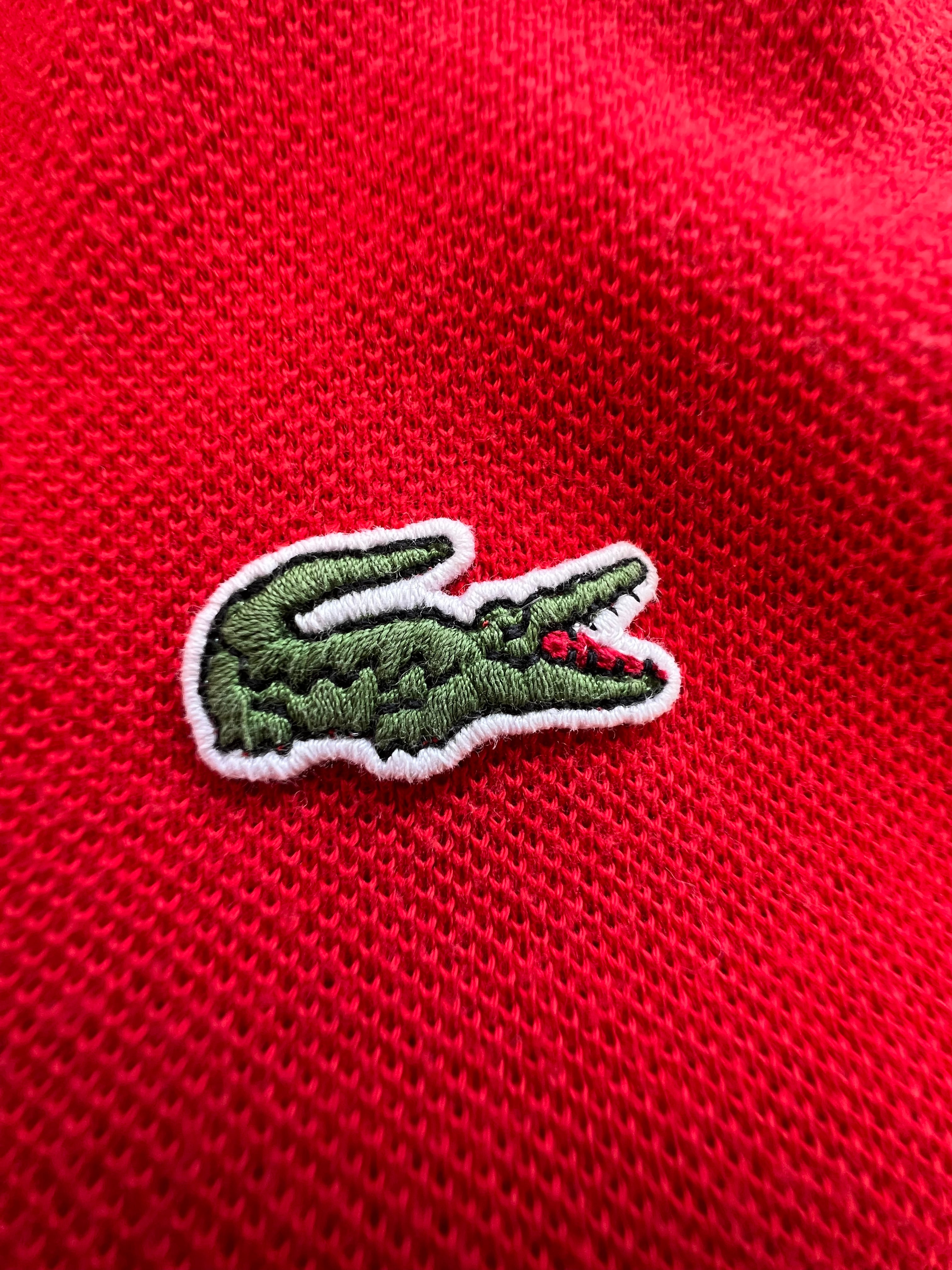 Lacoste Vintage Men’s Polo Shirt Red 100% Cotton Size 3 (M)