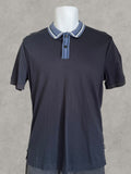 BOSS Slim Fit Mercerised Cotton Polo Shirt Navy Blue Size S