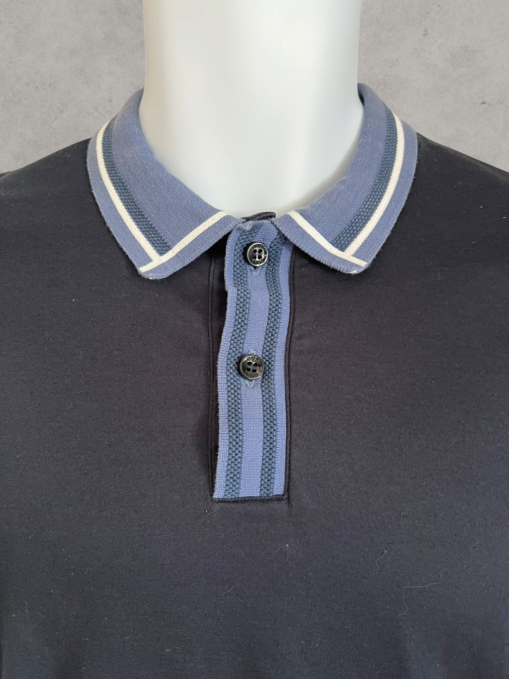 BOSS Slim Fit Mercerised Cotton Polo Shirt Navy Blue Size S