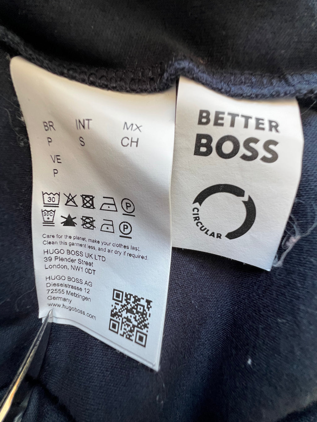 BOSS Slim Fit Mercerised Cotton Polo Shirt Navy Blue Size S