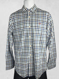 Ralph Lauren Slim Fit Blue Green Tartan Plaid Button-Down Shirt – Size L