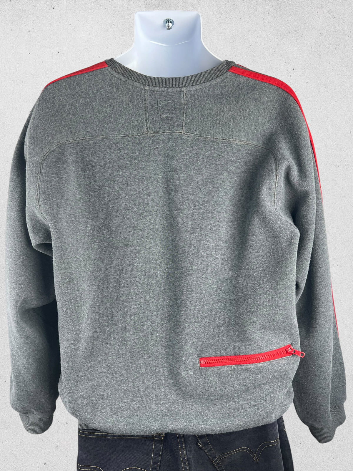Adidas Originals 60 Years of Stripes Sweatshirt Gris Rouge Trefoil Vintage Talla M