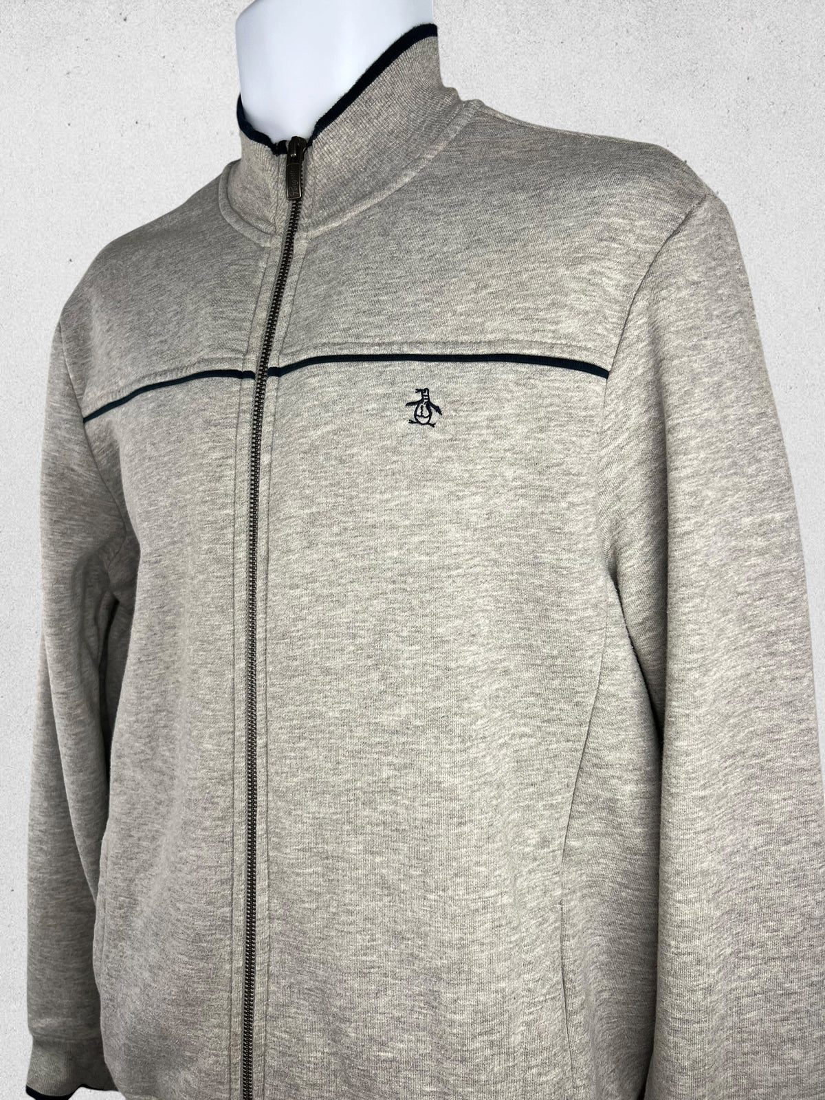 Original Penguin Grey Zip Sweatshirt Jacket Men’s Size M Cotton Blend