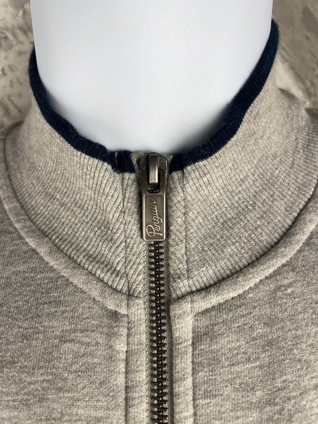 Original Penguin Grey Zip Sweatshirt Jacket Men’s Size M Cotton Blend