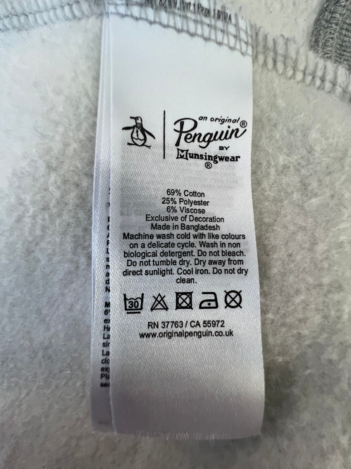Original Penguin Grey Zip Sweatshirt Jacket Men’s Size M Cotton Blend