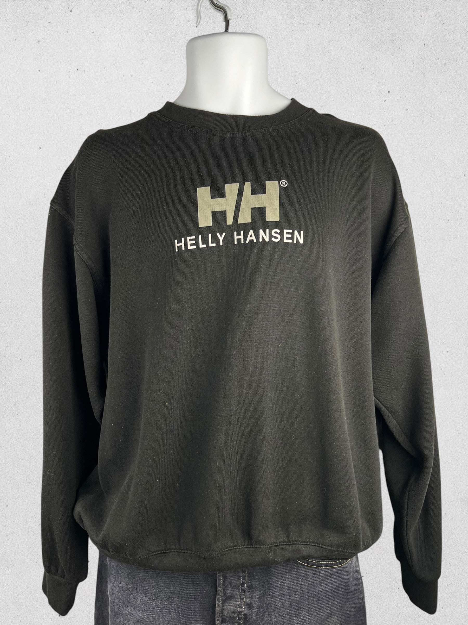Helly Hansen HH Black Logo Oversized Crewneck Sweatshirt Size L