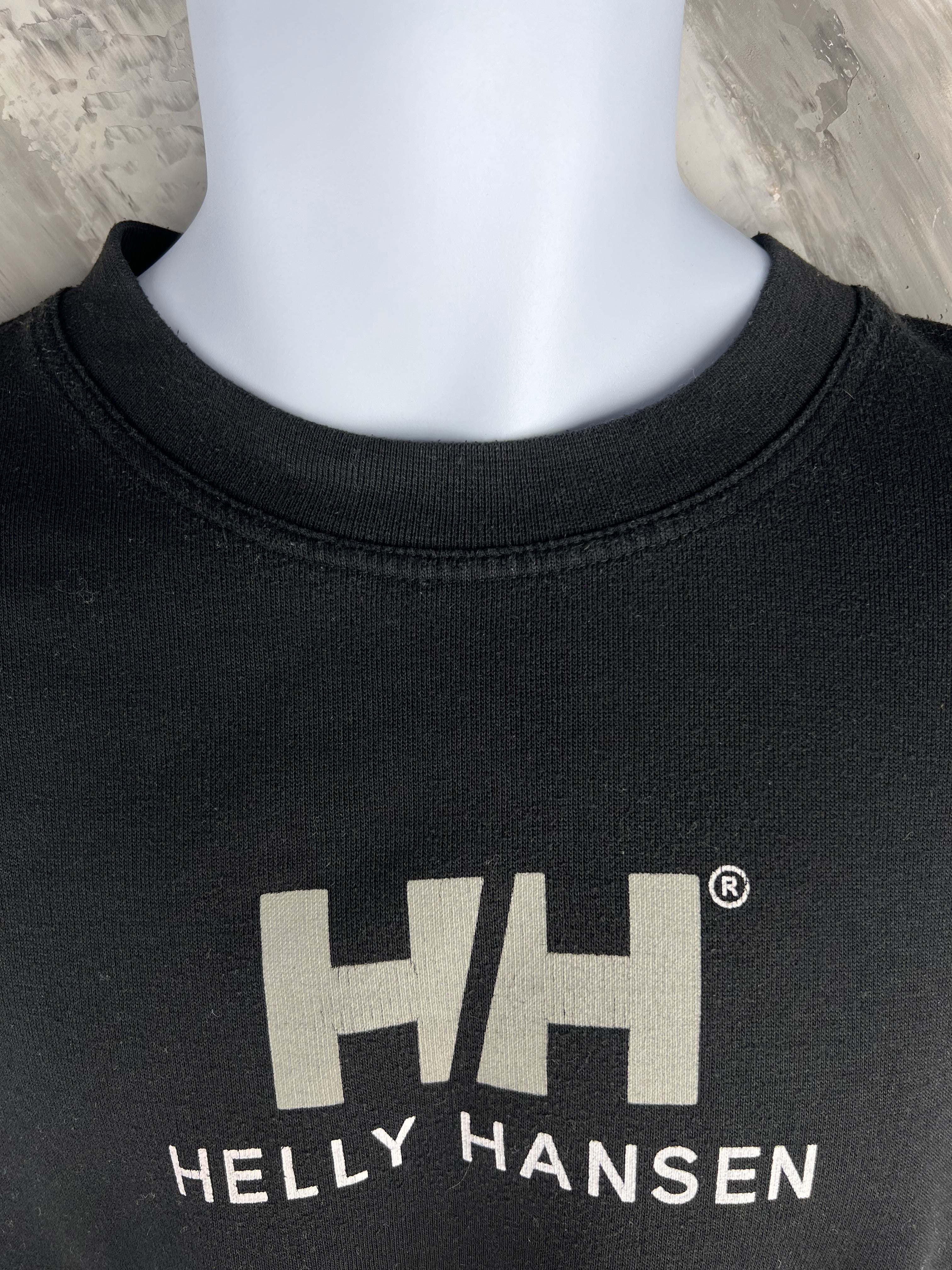 Helly Hansen HH Black Logo Oversized Crewneck Sweatshirt Size L