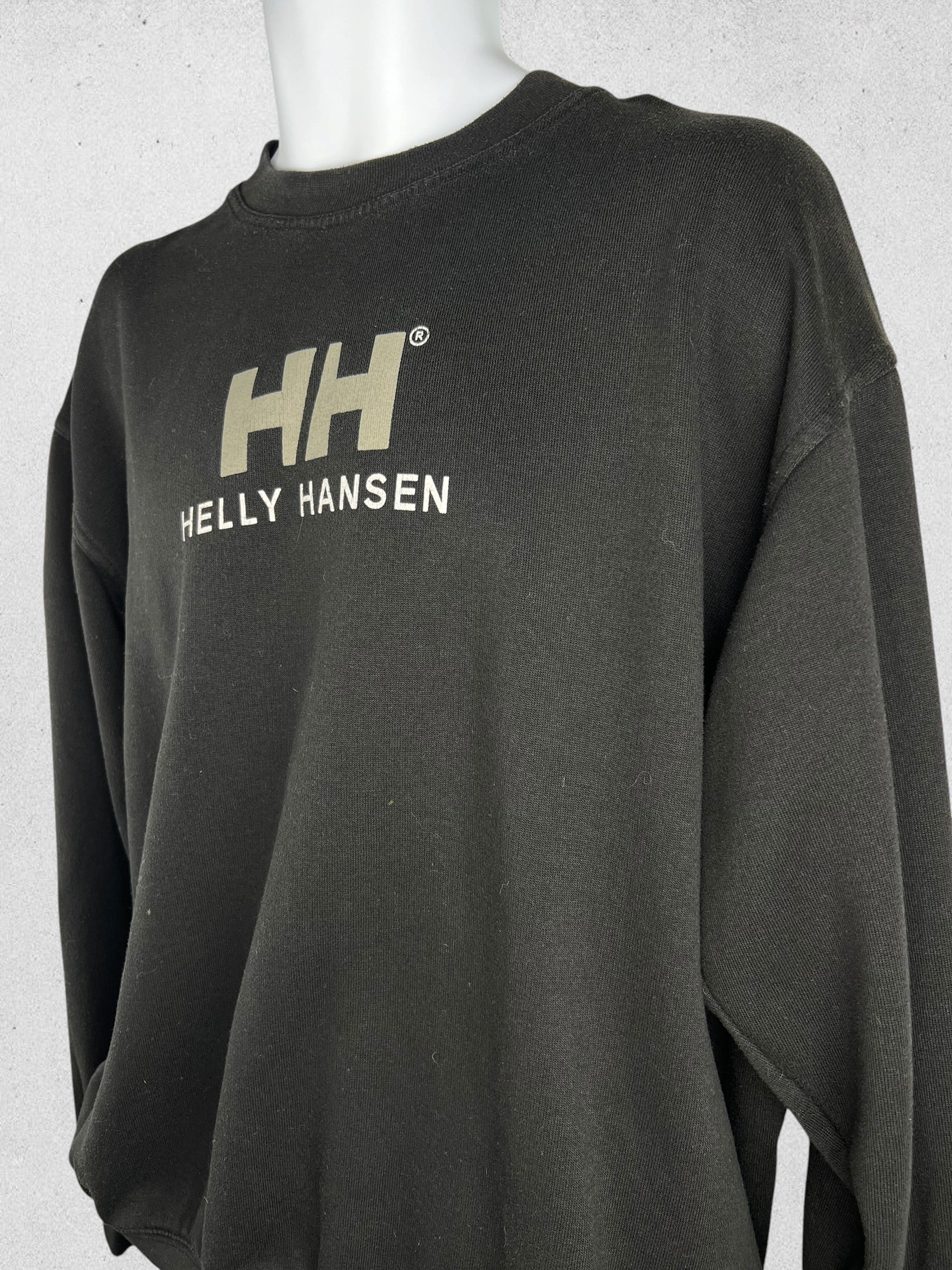 Helly Hansen HH Black Logo Oversized Crewneck Sweatshirt Size L