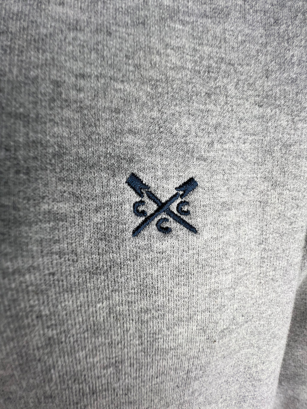 Crew Clothing Company Grey Quarter Zip Sweatshirt Embroidered Logo Size M
