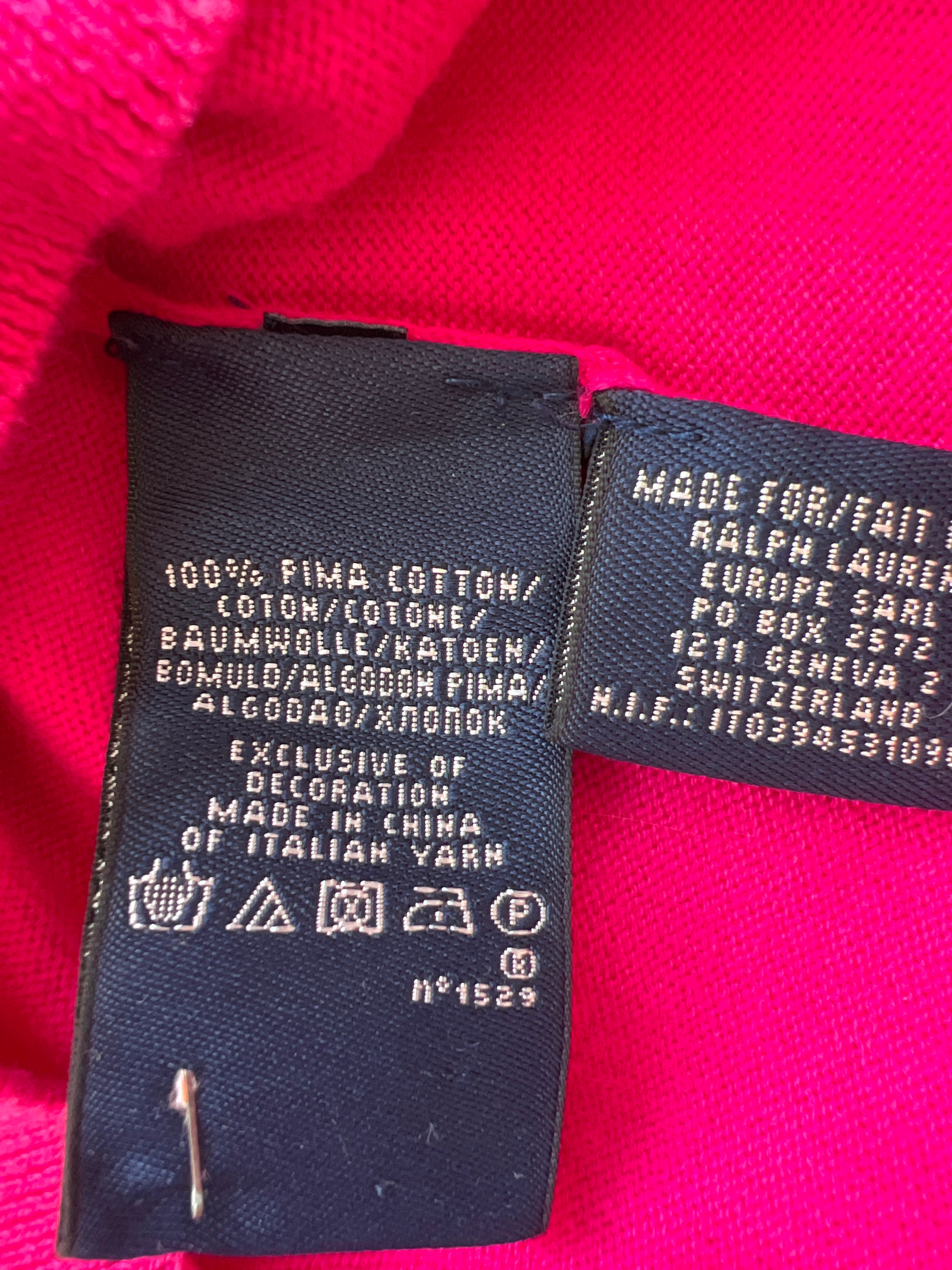 Ralph Lauren Sport V-Neck Cotton Sweater Pink S – Jersey de Algodón con Logo Bordado | Pull Femme