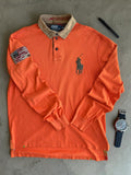 Polo Ralph Lauren Big Pony Long Sleeve Rugby Polo Shirt Orange XXL