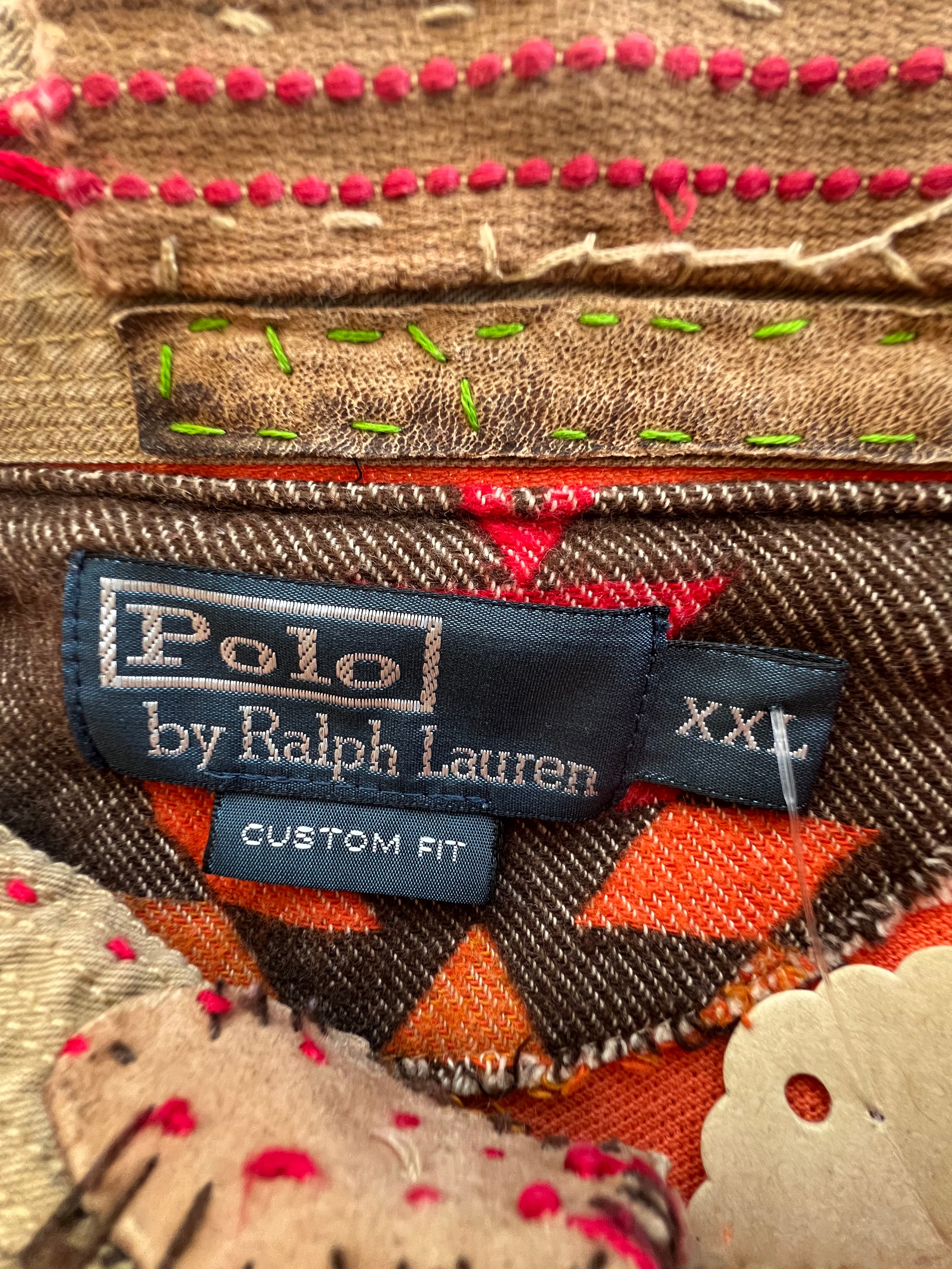 Polo Ralph Lauren Big Pony Long Sleeve Rugby Polo Shirt Orange XXL