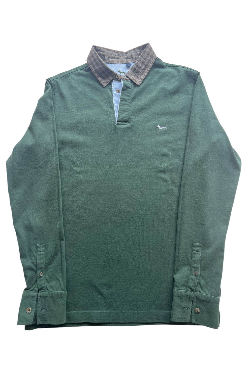 Harmont & Blaine Long Sleeve Polo Shirt Green Narrow Fit L